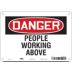 Danger: People Working Above Signs