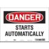 Automatic Equipment Signs - Grainger Industrial Supply
