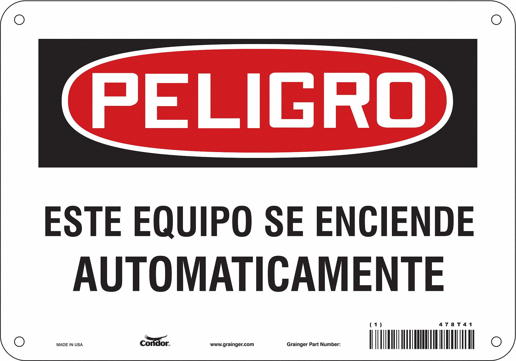 Safety Sign: Aluminum, Mounting Holes Sign Mounting, 7 in x 10 in Nominal Sign Size, 0.032 in Thick