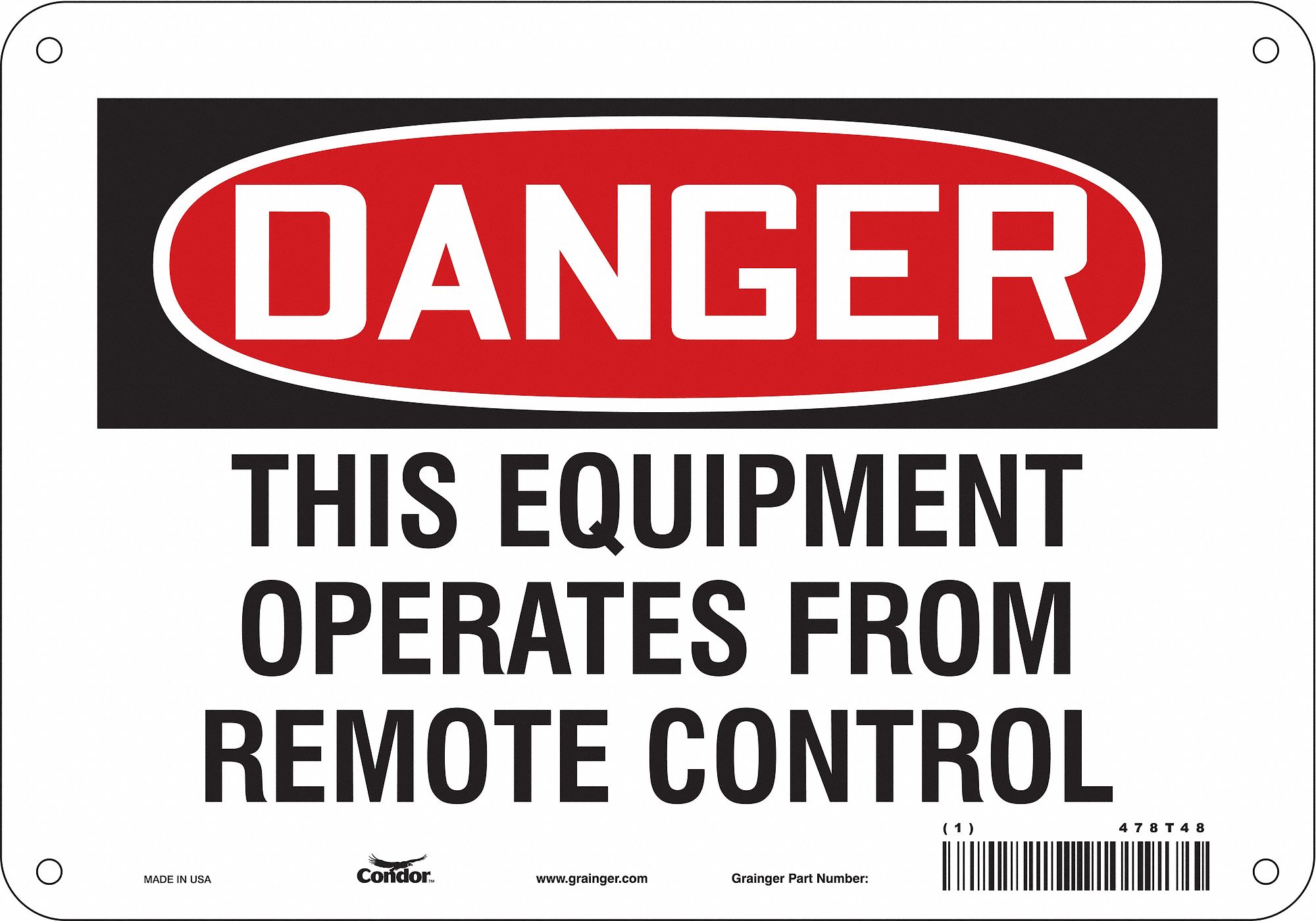 Safety Sign: Aluminum, Mounting Holes Sign Mounting, 7 in x 10 in Nominal Sign Size, 0.032 in Thick