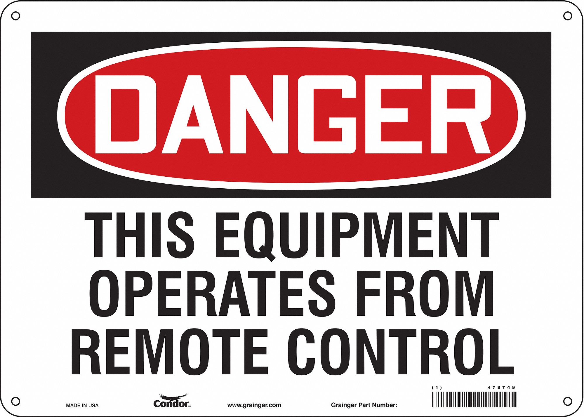 Safety Sign: Aluminum, Mounting Holes Sign Mounting, 10 in x 14 in Nominal Sign Size, 0.032 in Thick