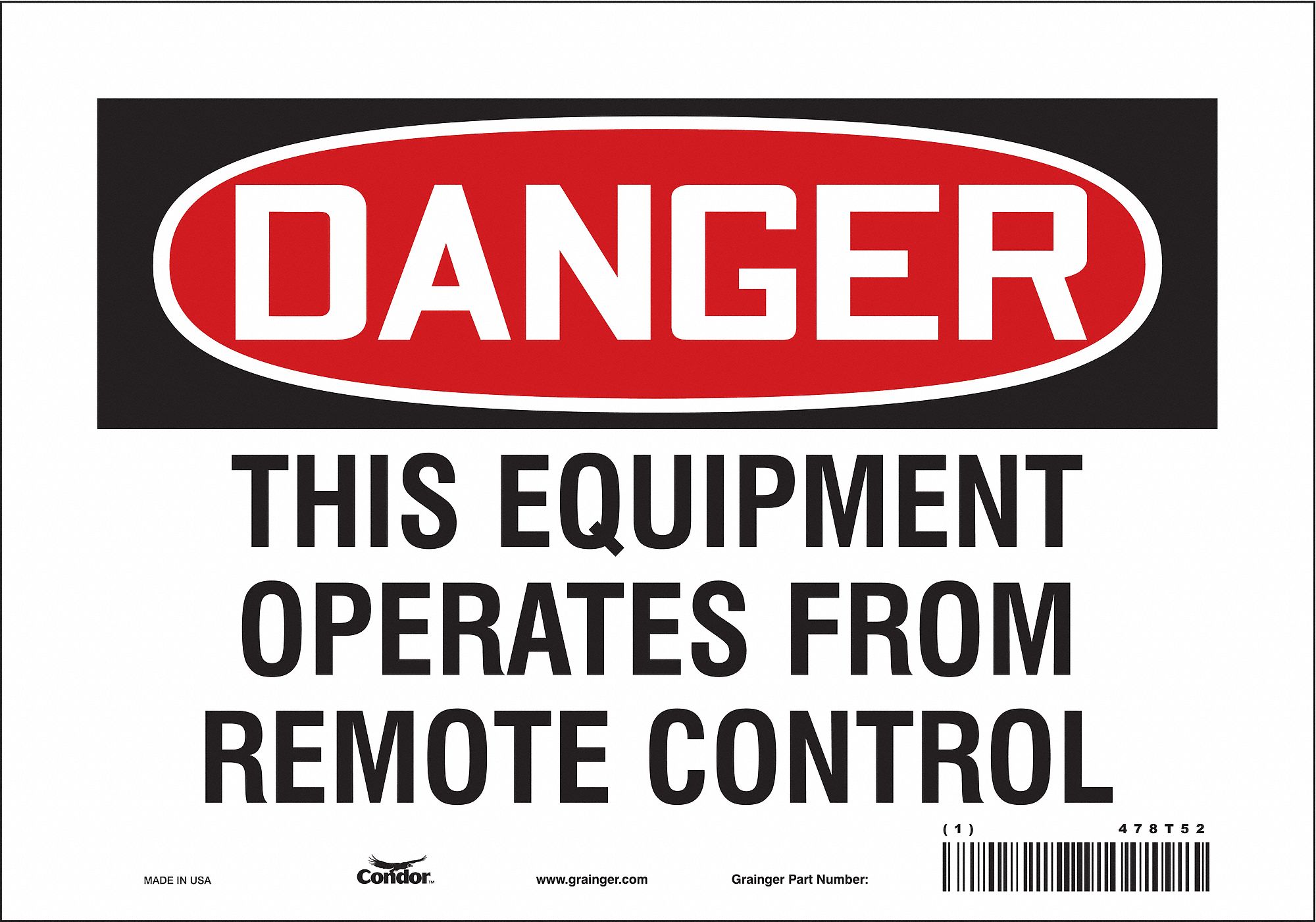 Safety Sign: Vinyl, Adhesive Sign Mounting, 7 in x 10 in Nominal Sign Size, Not Retroreflective