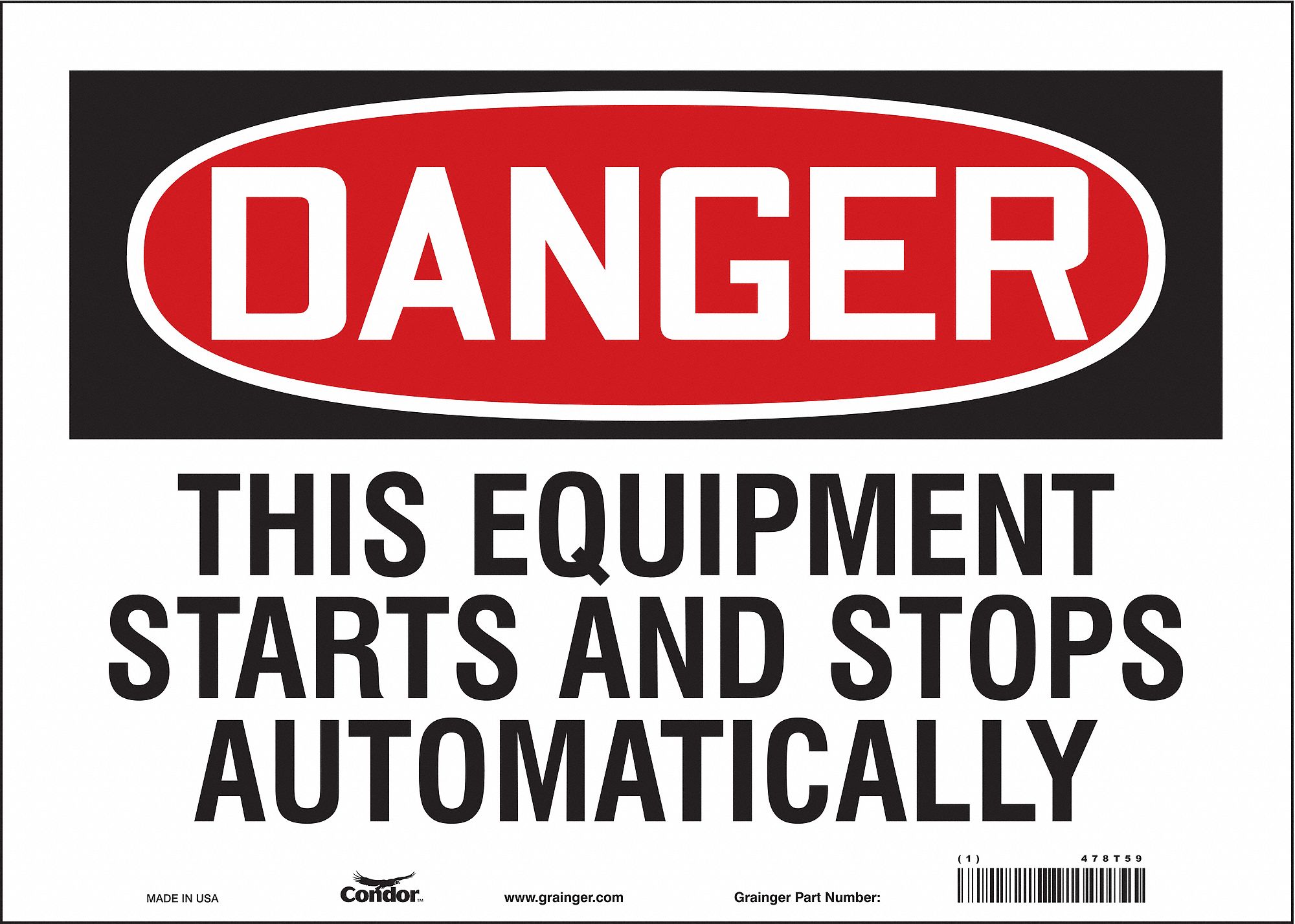 Safety Sign: Vinyl, Adhesive Sign Mounting, 10 in x 14 in Nominal Sign Size, Not Retroreflective