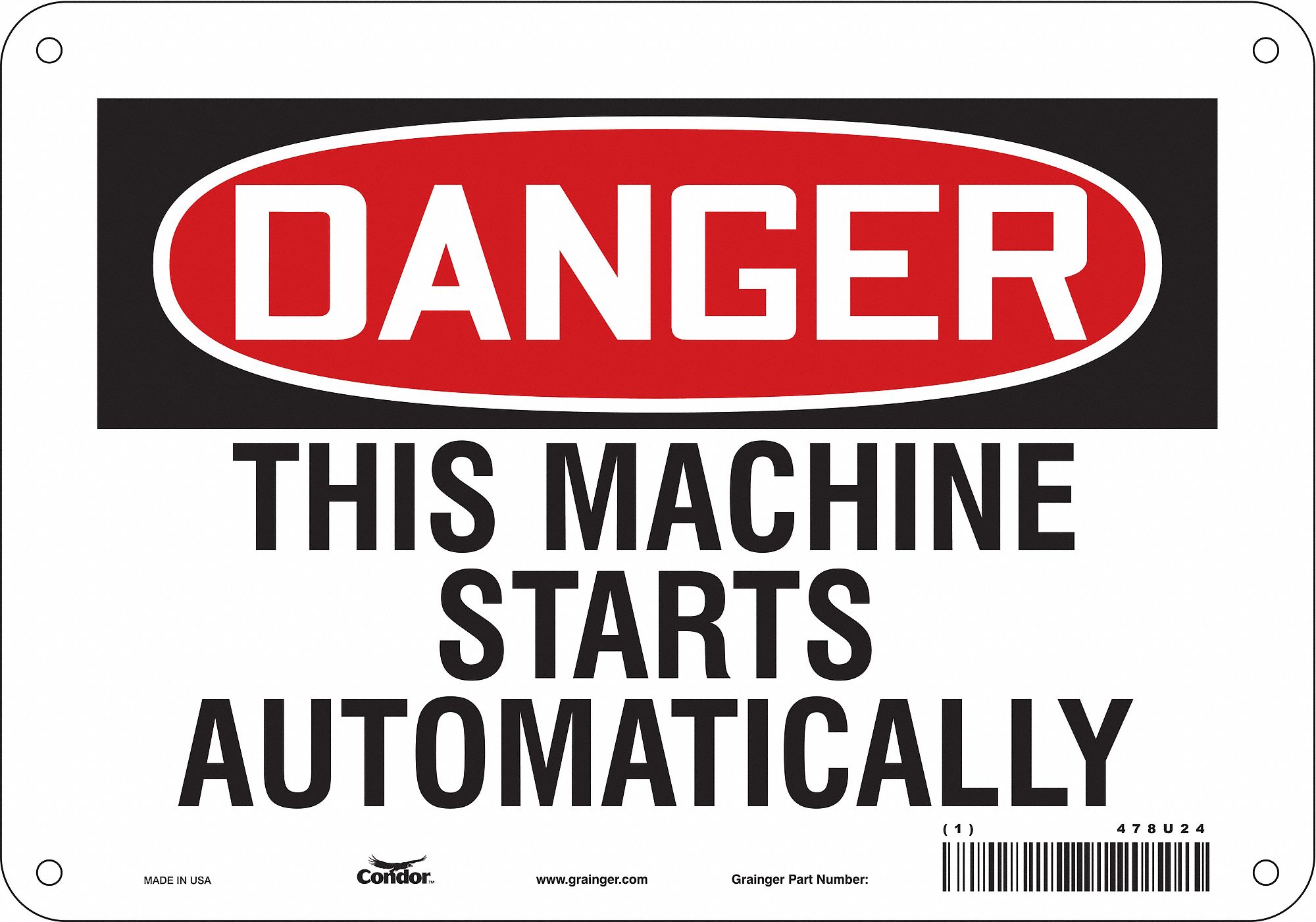 Safety Sign, 7 in x 10 in, Aluminum
