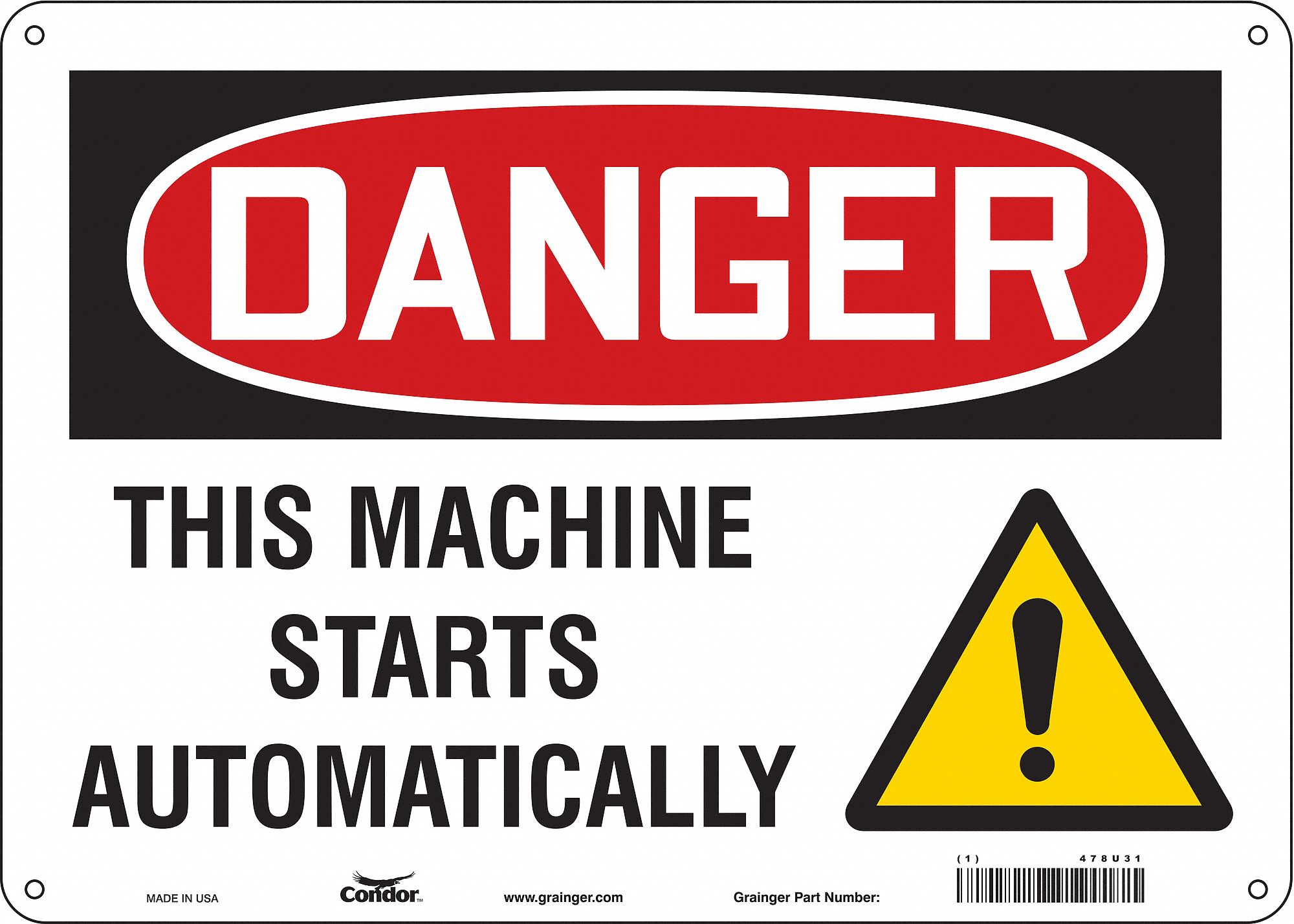 Safety Sign, 10 in x 14 in, Aluminum