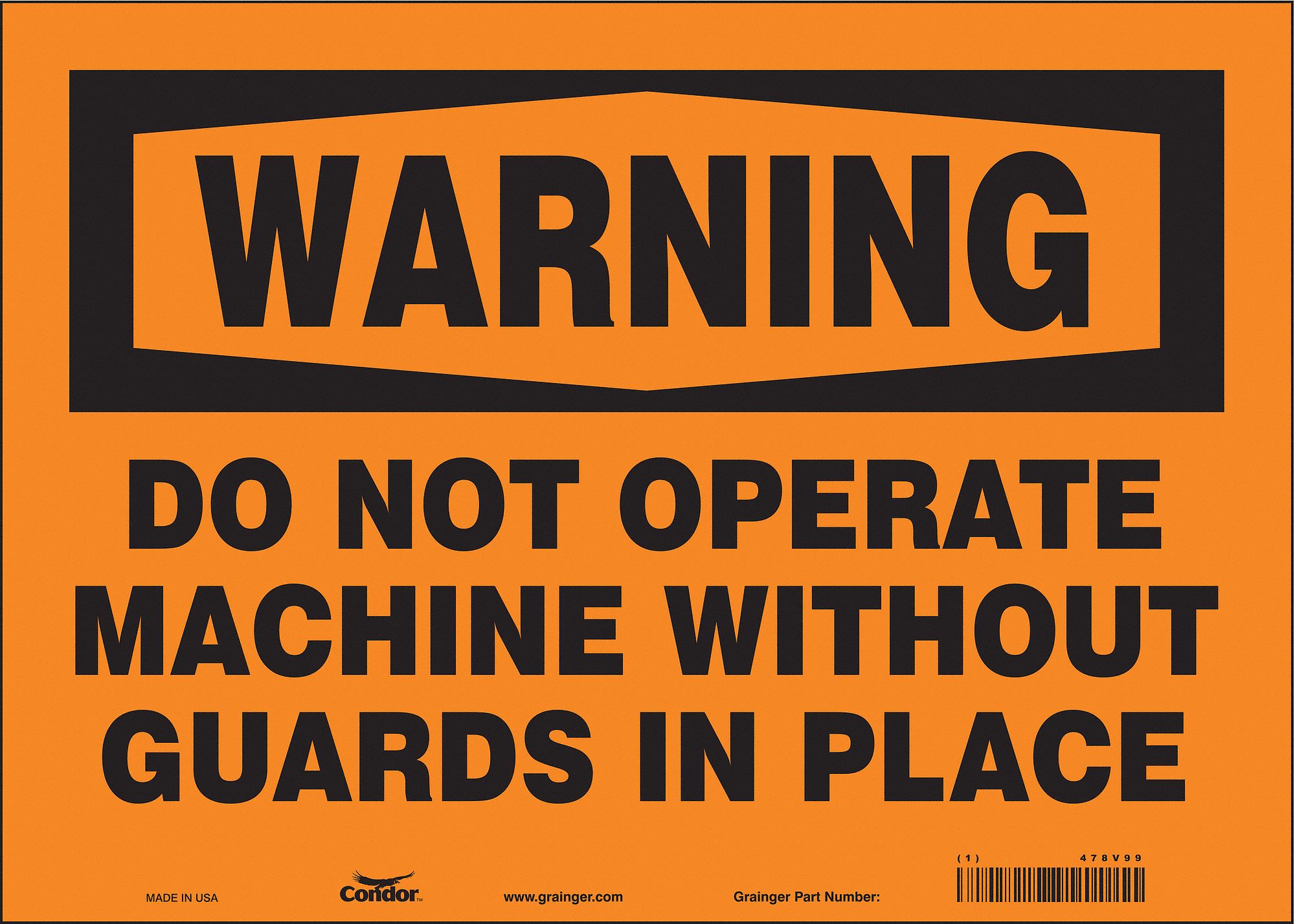 Safety Sign: Vinyl, Adhesive Sign Mounting, 10 in x 14 in Nominal Sign Size, Not Retroreflective