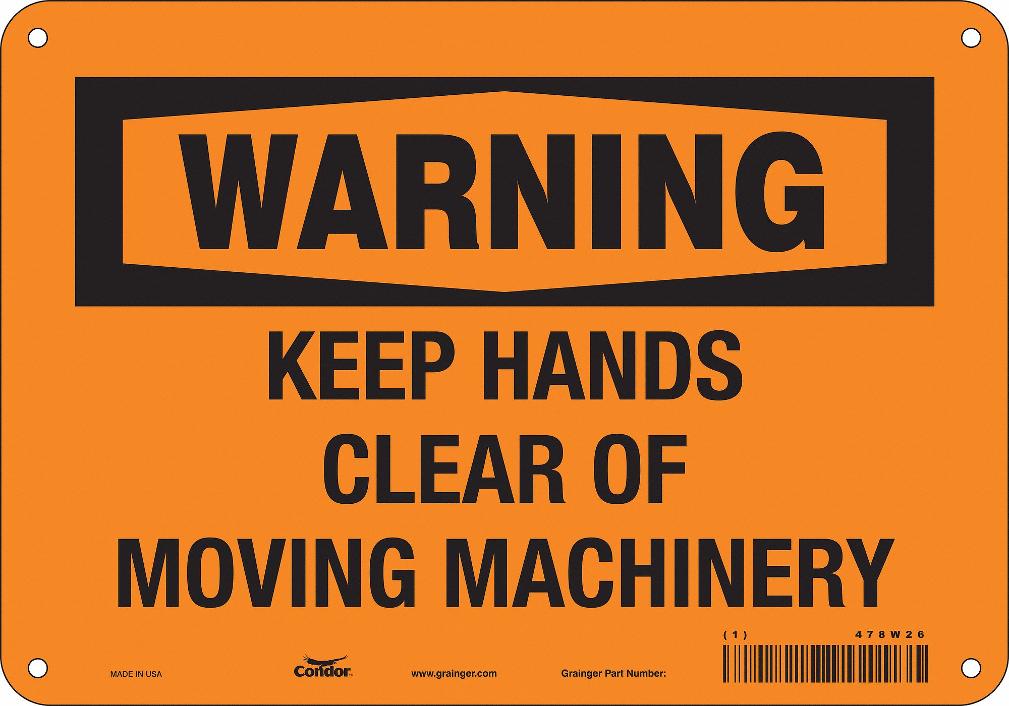 Safety Sign: Aluminum, Mounting Holes Sign Mounting, 7 in x 10 in Nominal Sign Size, 0.032 in Thick