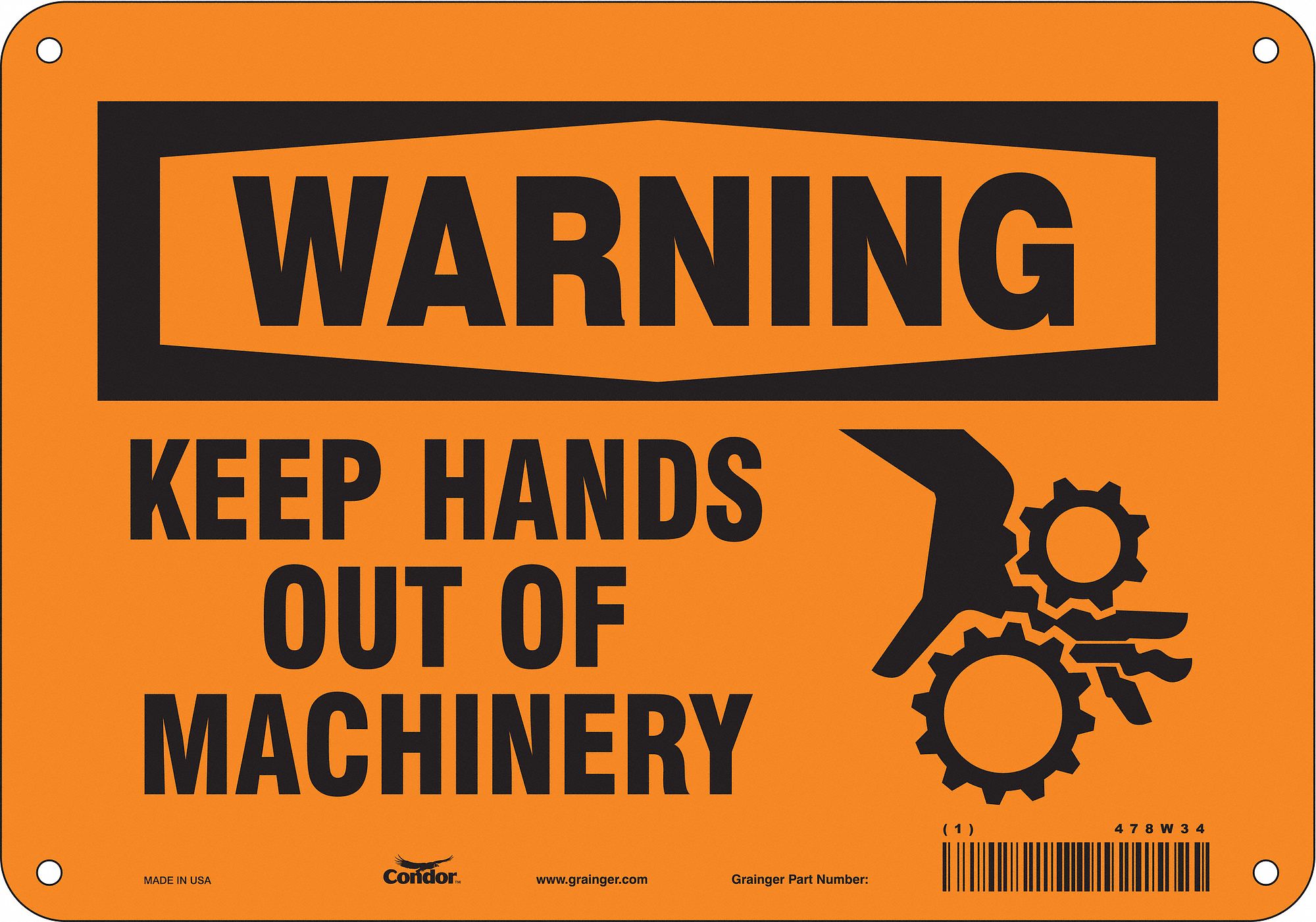 Safety Sign: Aluminum, Mounting Holes Sign Mounting, 7 in x 10 in Nominal Sign Size, 0.032 in Thick
