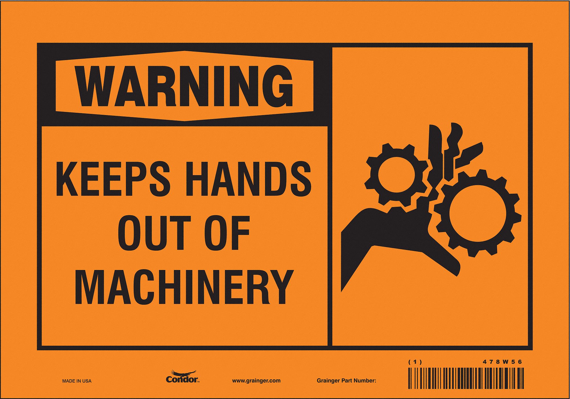 Safety Sign: Vinyl, Adhesive Sign Mounting, 7 in x 10 in Nominal Sign Size, Not Retroreflective