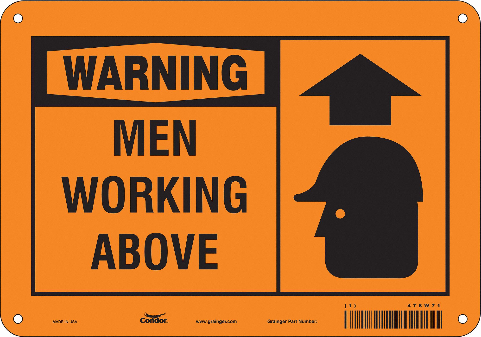 Safety Sign, 7 in x 10 in, Aluminum