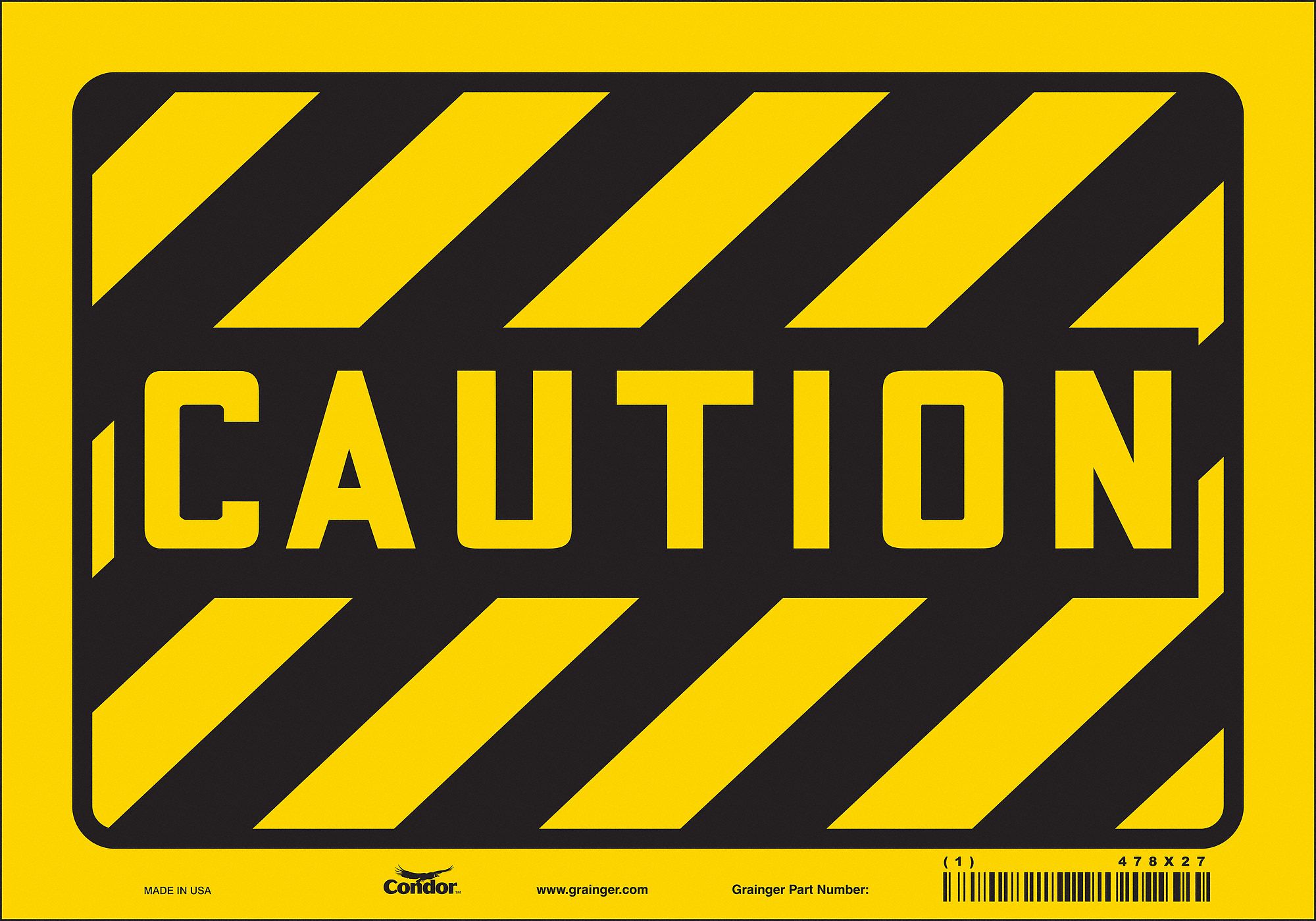 Safety Sign: Vinyl, Adhesive Sign Mounting, 7 in x 10 in Nominal Sign Size, Not Retroreflective