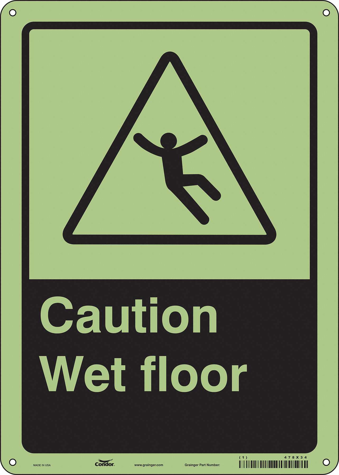 Safety Sign: Polyethylene, Mounting Holes Sign Mounting, 14 in x 10 in Nominal Sign Size, No Header