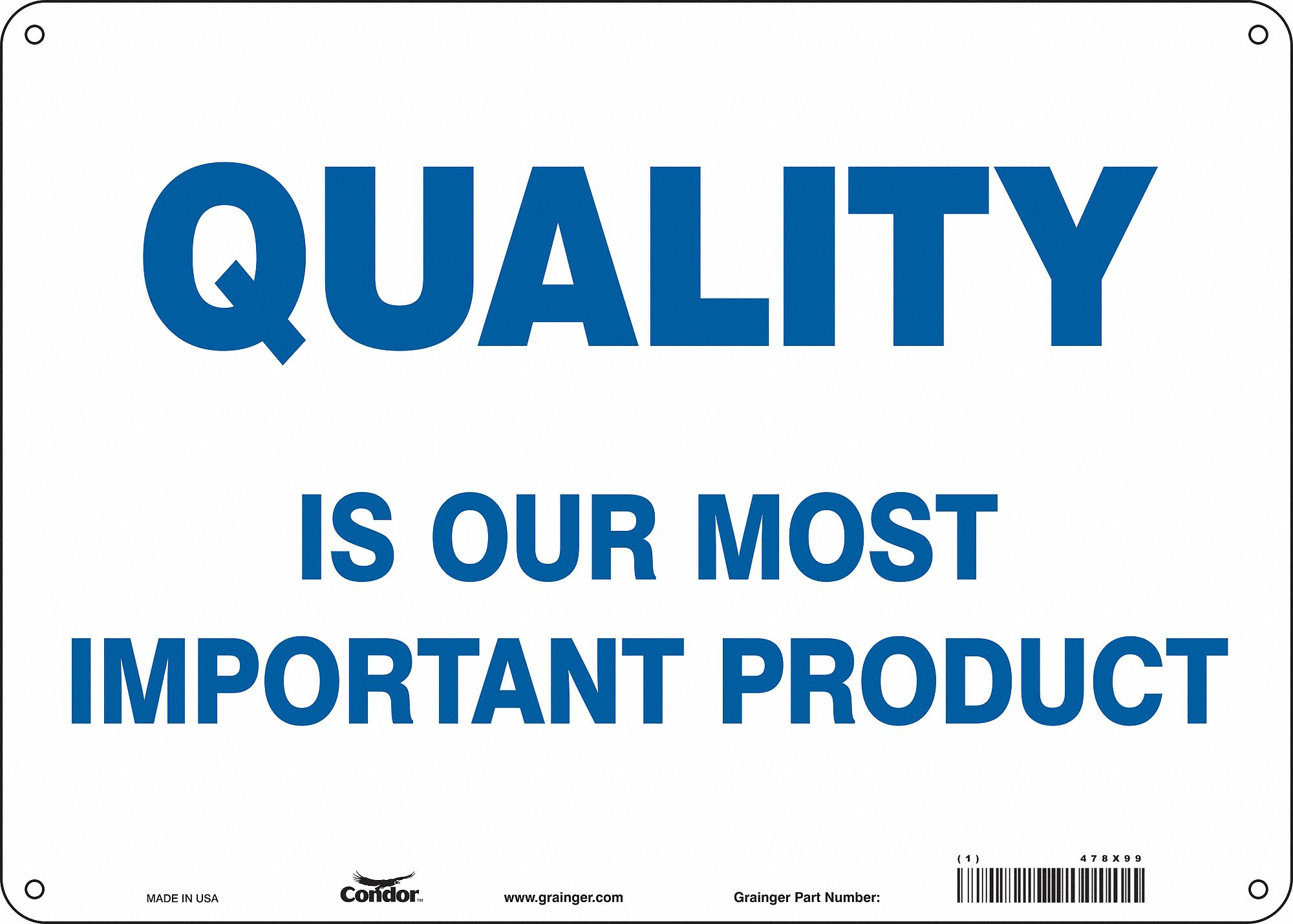 Safety Sign: Aluminum, Mounting Holes Sign Mounting, 10 in x 14 in Nominal Sign Size, 0.032 in Thick
