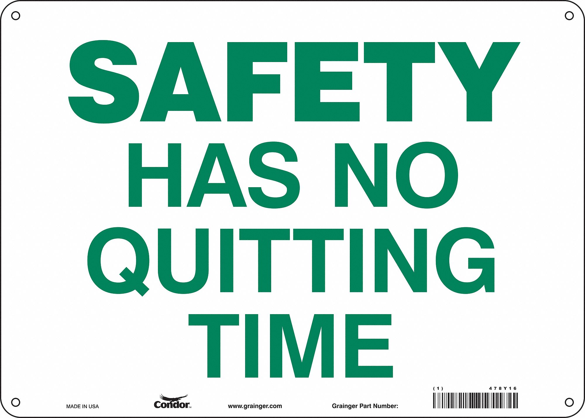 Safety Sign, 10 in x 14 in, Polyethylene