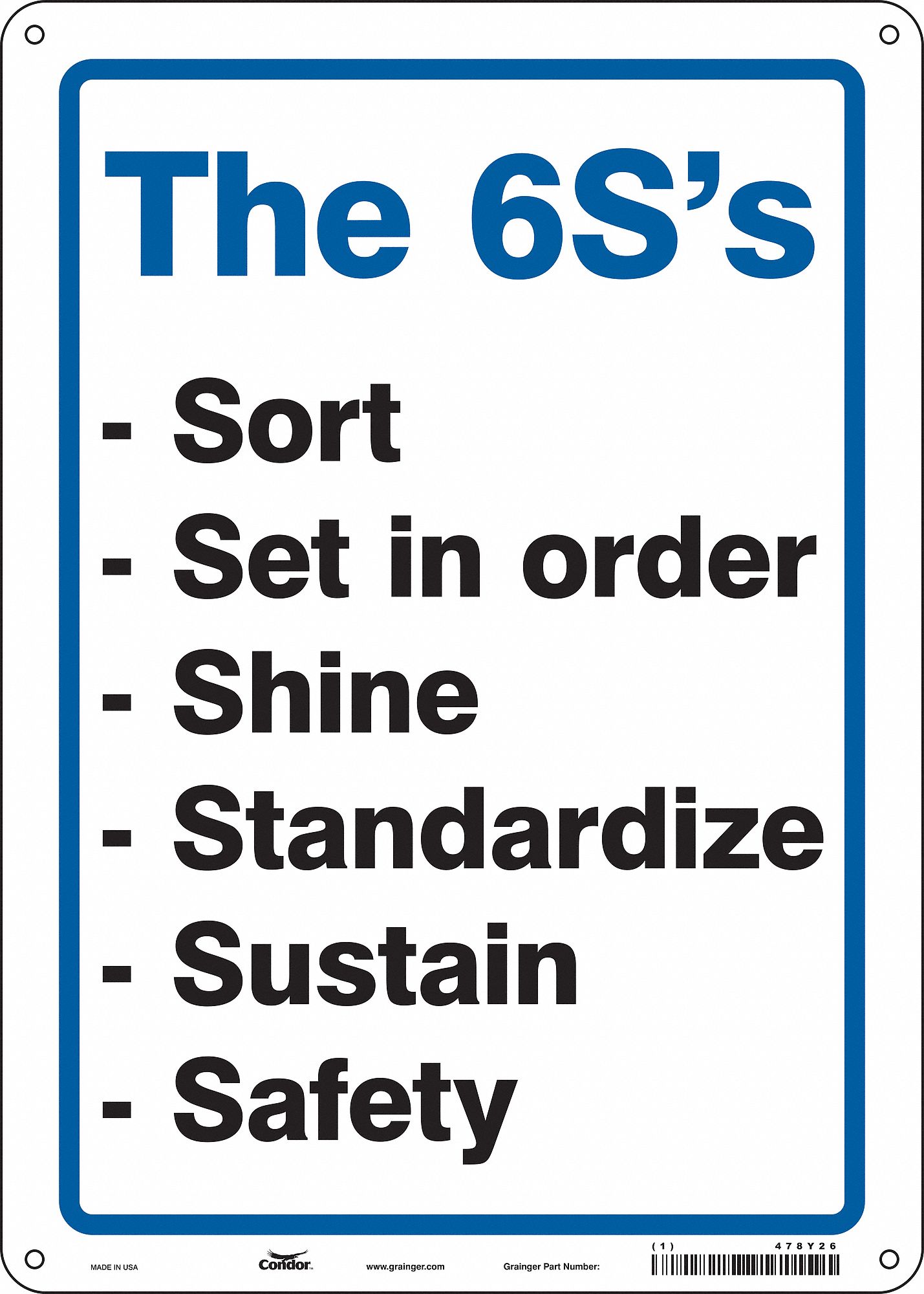 Safety Sign: Aluminum, Mounting Holes Sign Mounting, 14 in x 10 in Nominal Sign Size, 0.032 in Thick