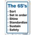 The 6S's -Sort -Set In Order -Shine -Standardize -Sustain -Safety Signs
