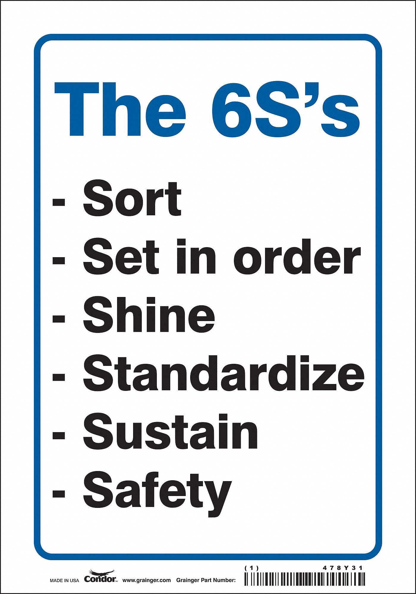 Safety Sign: Vinyl, Adhesive Sign Mounting, 10 in x 7 in Nominal Sign Size, Not Retroreflective