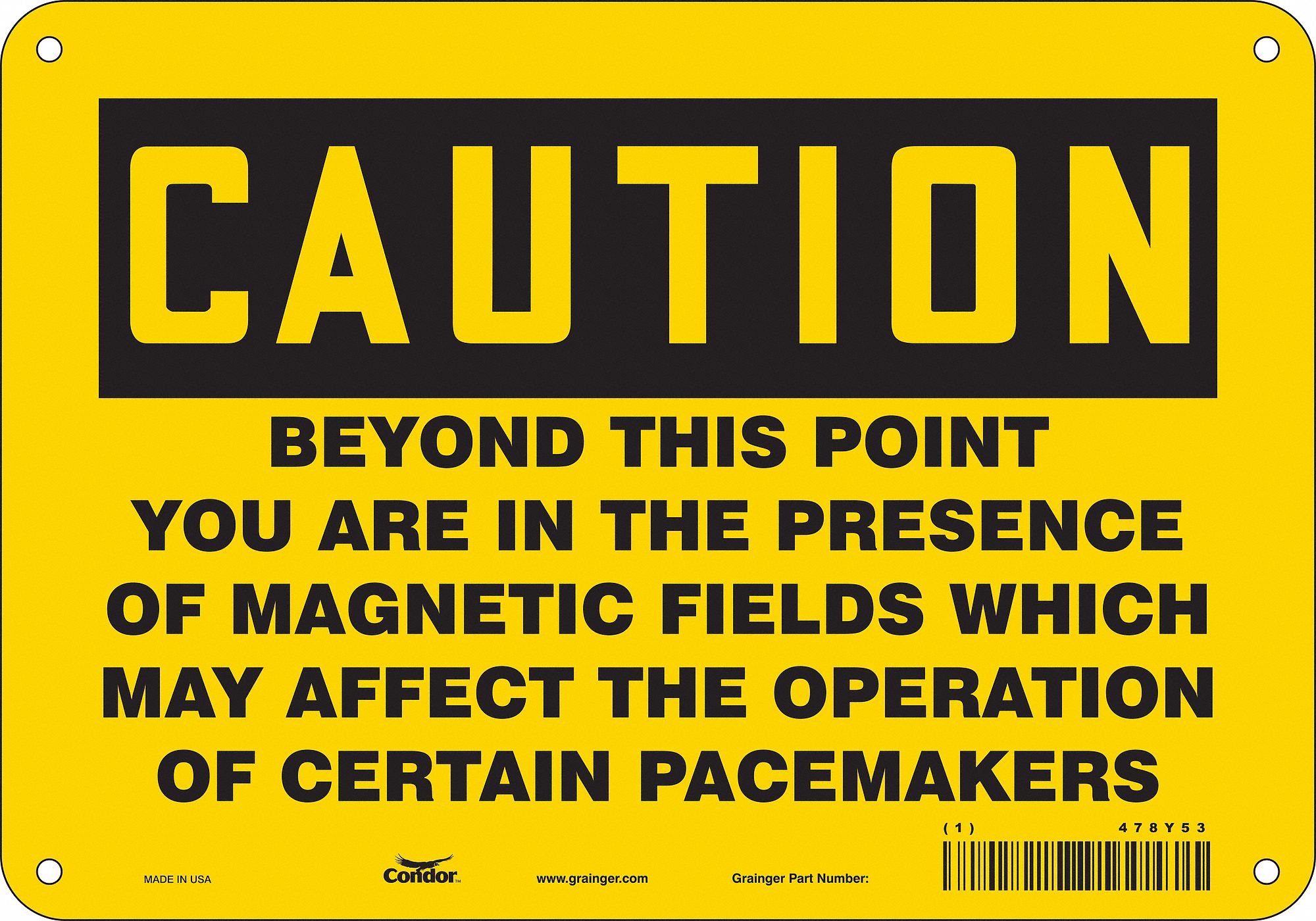 Safety Sign: Aluminum, Mounting Holes Sign Mounting, 7 in x 10 in Nominal Sign Size, 0.032 in Thick