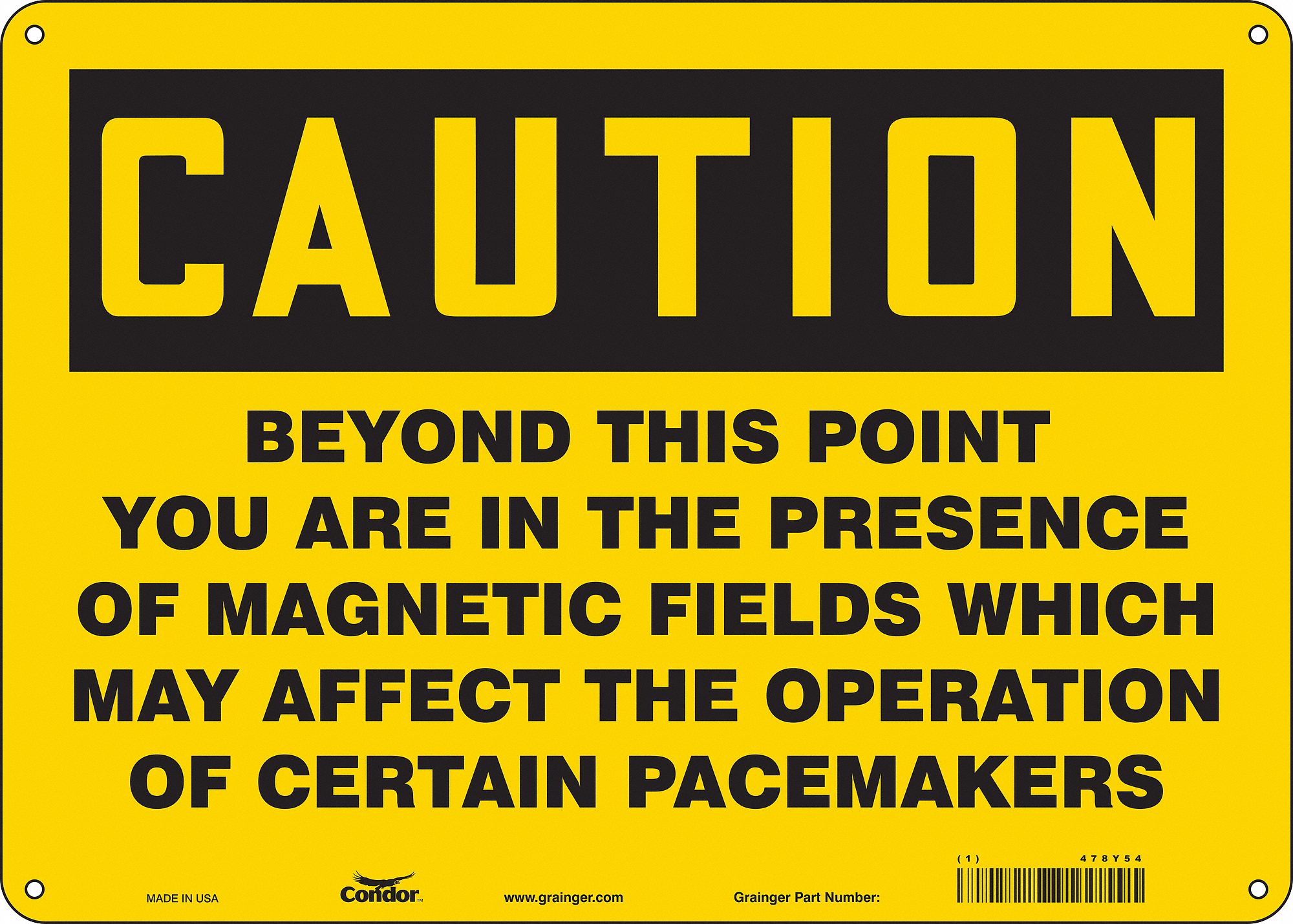 Safety Sign: Aluminum, Mounting Holes Sign Mounting, 10 in x 14 in Nominal Sign Size, 0.032 in Thick
