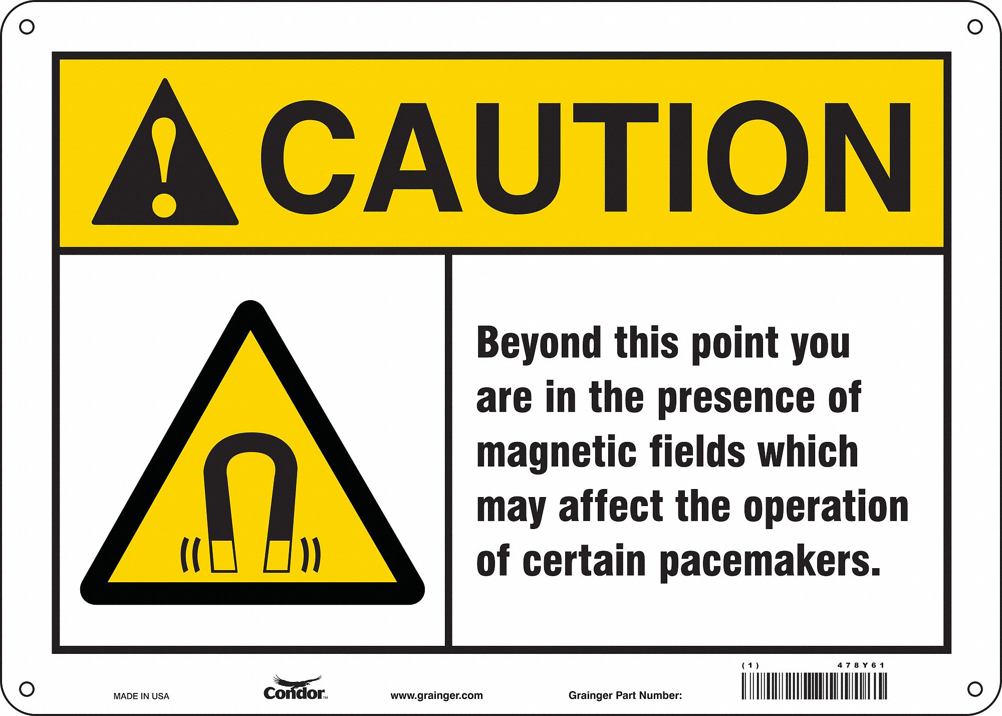 Safety Sign: Aluminum, Mounting Holes Sign Mounting, 10 in x 14 in Nominal Sign Size, 0.032 in Thick