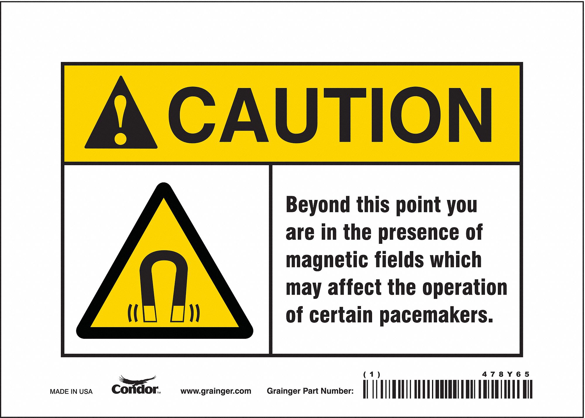 Safety Sign: Vinyl, Adhesive Sign Mounting, 5 in x 7 in Nominal Sign Size, Not Retroreflective