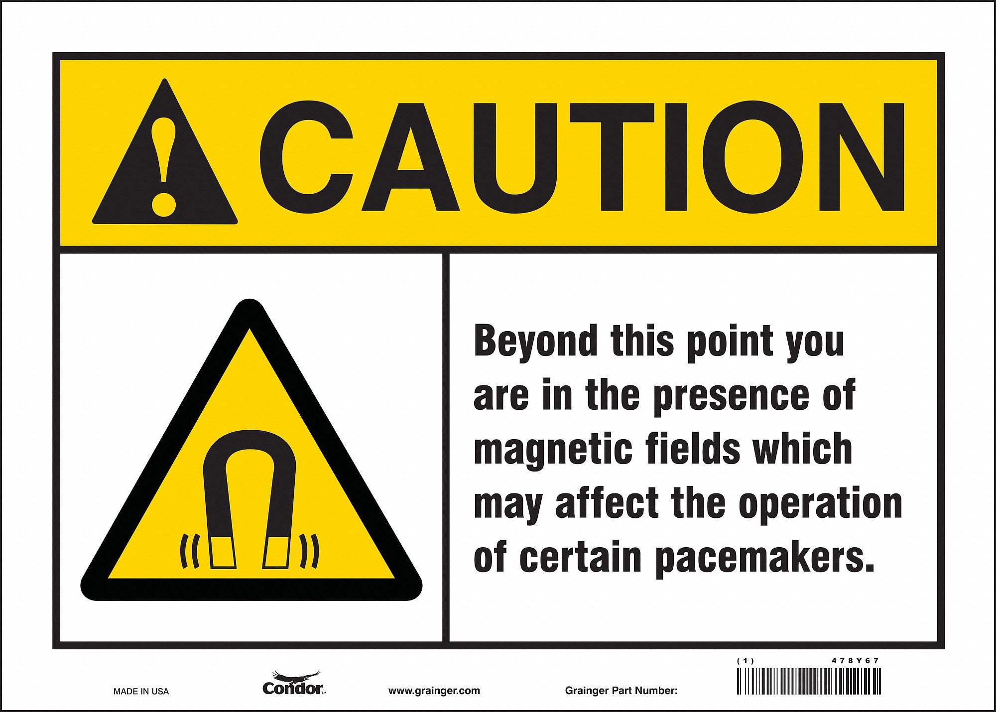 Safety Sign: Vinyl, Adhesive Sign Mounting, 10 in x 14 in Nominal Sign Size, Not Retroreflective