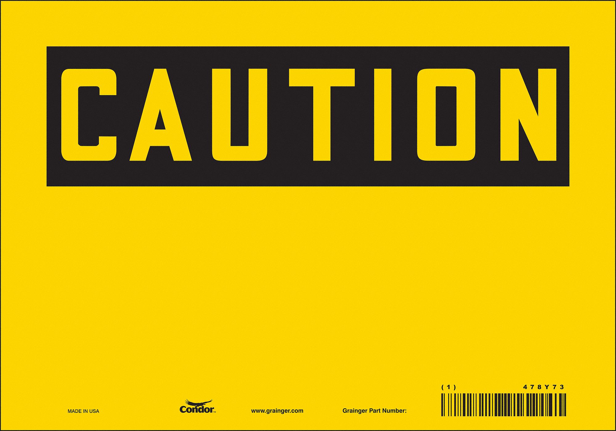 Safety Sign: Vinyl, Adhesive Sign Mounting, 7 in x 10 in Nominal Sign Size, Not Retroreflective
