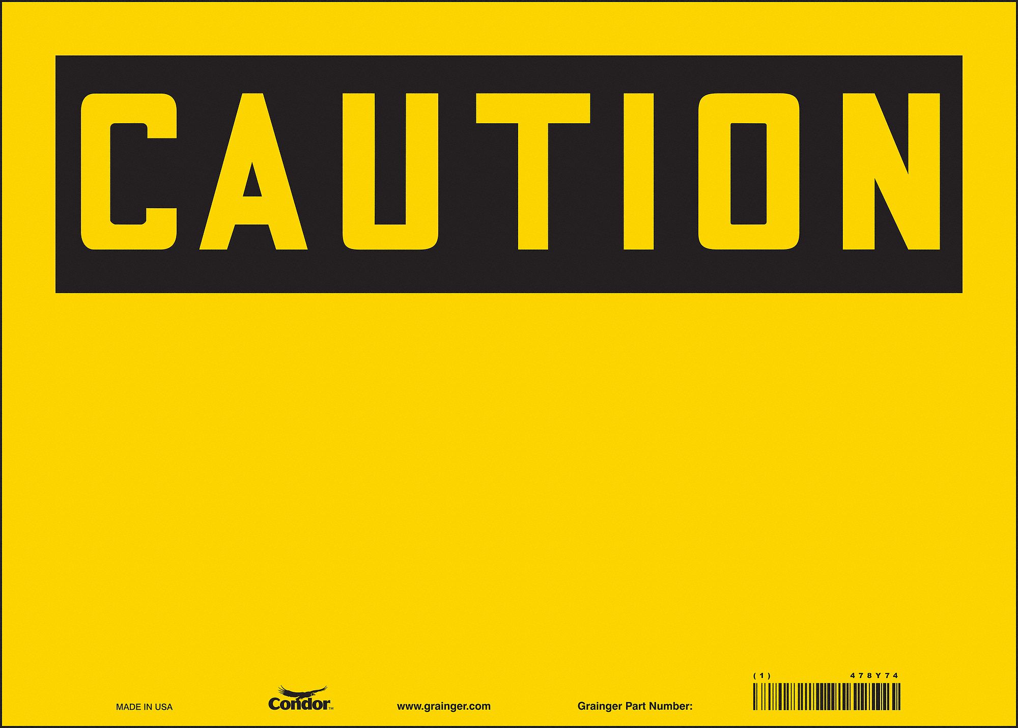 Safety Sign: Vinyl, Adhesive Sign Mounting, 10 in x 14 in Nominal Sign Size, Not Retroreflective