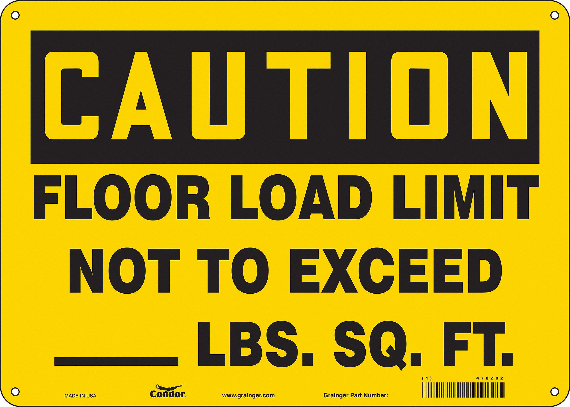 Safety Sign: Polyethylene, Mounting Holes Sign Mounting, 10 in x 14 in Nominal Sign Size, Caution