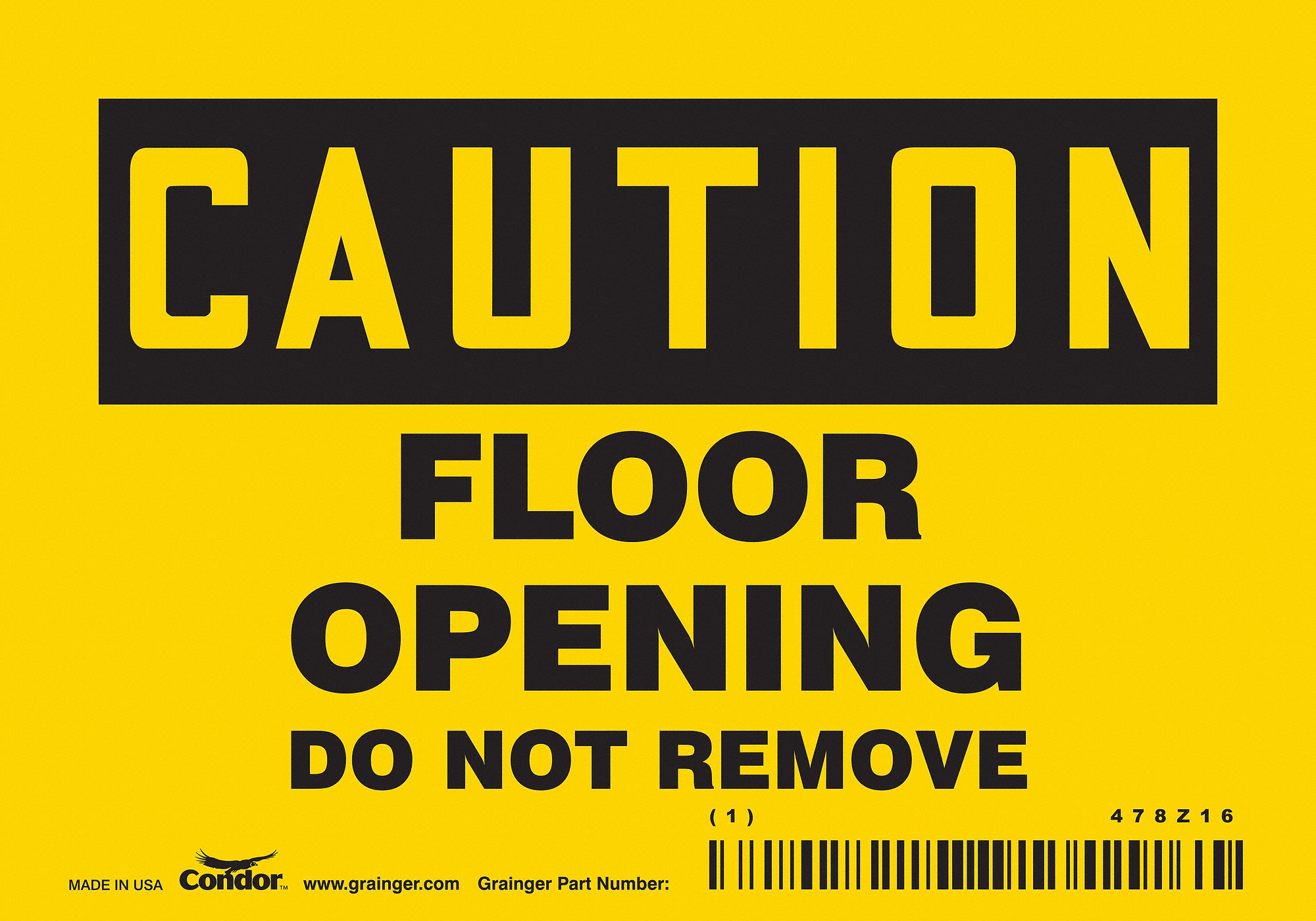 Safety Sign: Vinyl, Adhesive Sign Mounting, 3 1/2 in x 5 in Nominal Sign Size, Not Retroreflective