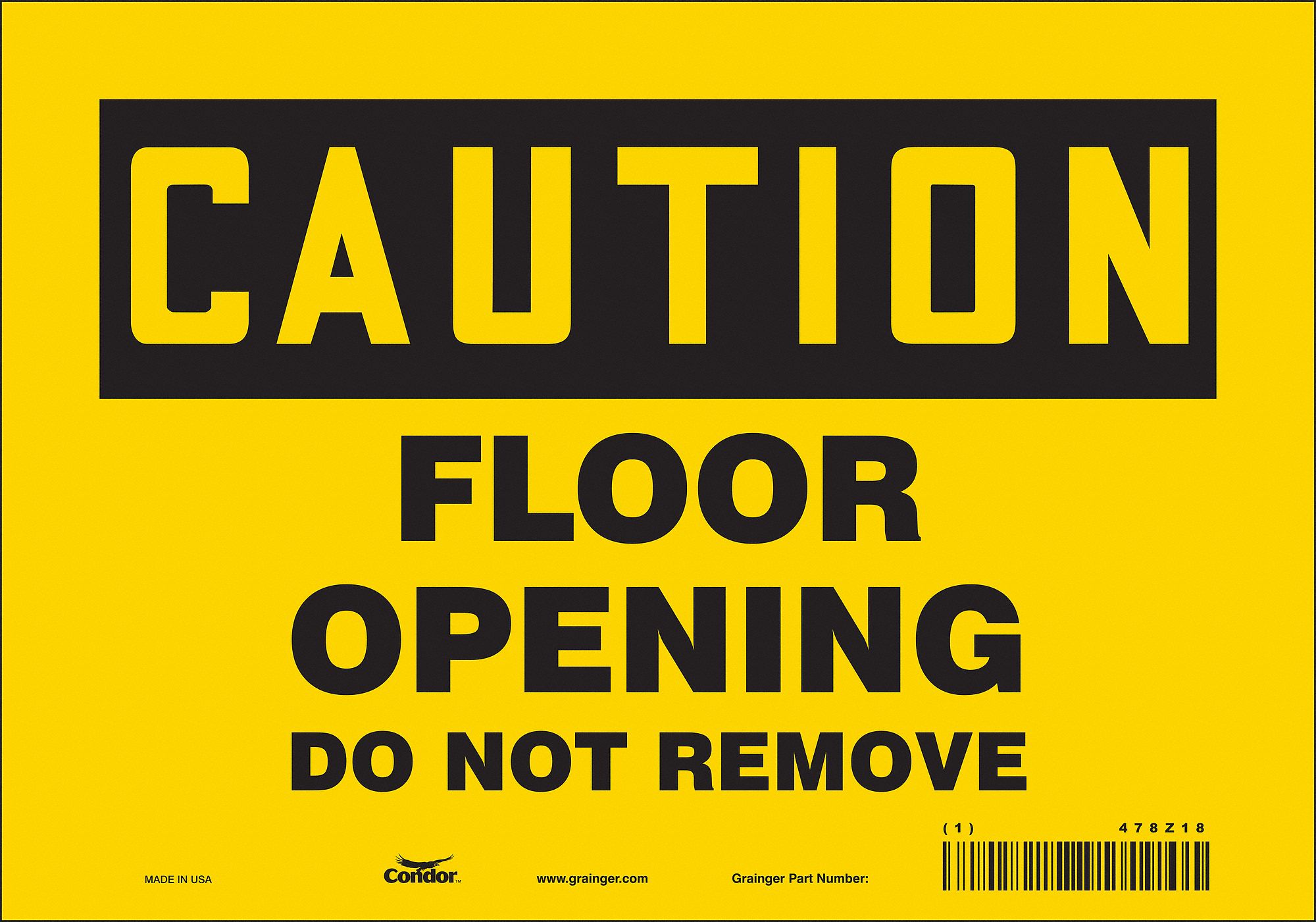 Safety Sign: Vinyl, Adhesive Sign Mounting, 7 in x 10 in Nominal Sign Size, Not Retroreflective