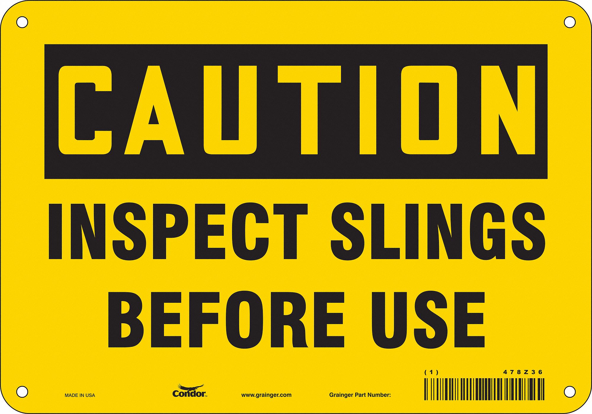 Safety Sign: Aluminum, Mounting Holes Sign Mounting, 7 in x 10 in Nominal Sign Size, 0.032 in Thick
