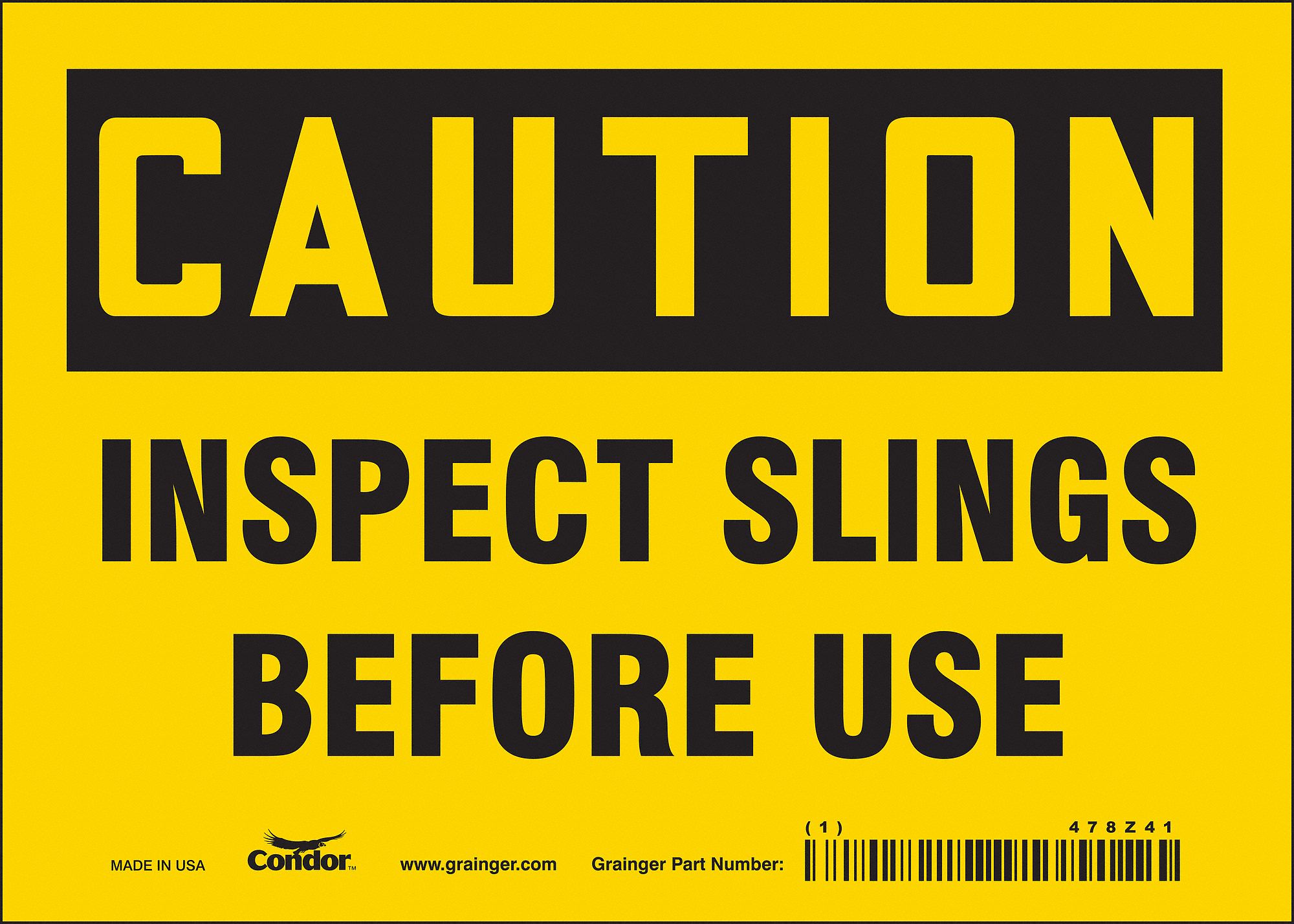 Safety Sign: Vinyl, Adhesive Sign Mounting, 5 in x 7 in Nominal Sign Size, Not Retroreflective