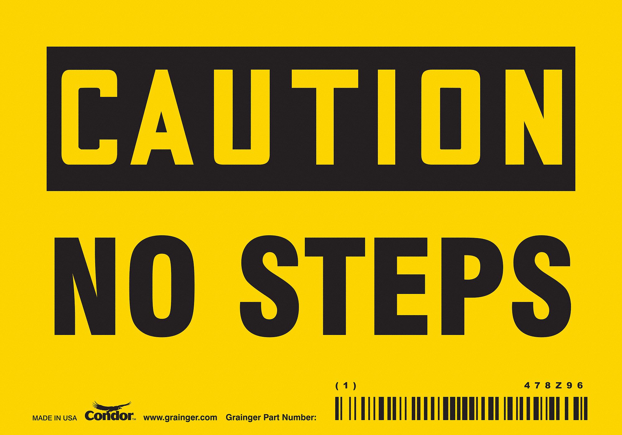 Safety Sign, 3.5in x 5in, Vinyl