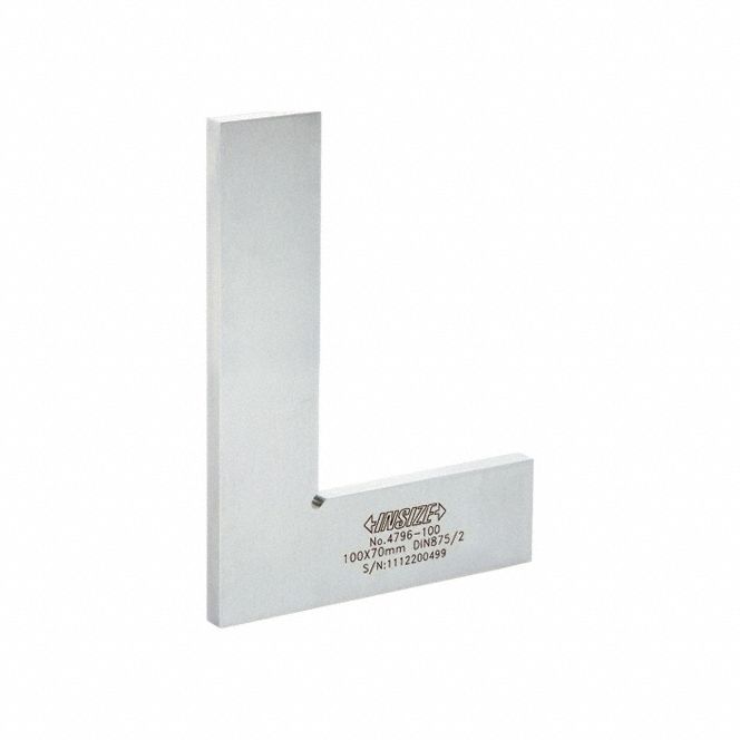 Machinist Square: 90° Angle, 4 x 2.8 in Outside Dimensions, Stainless Steel