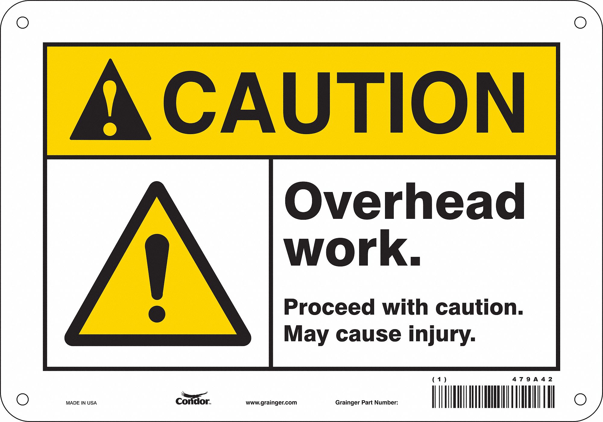 Safety Sign, 7 in x 10 in, Polyethylene