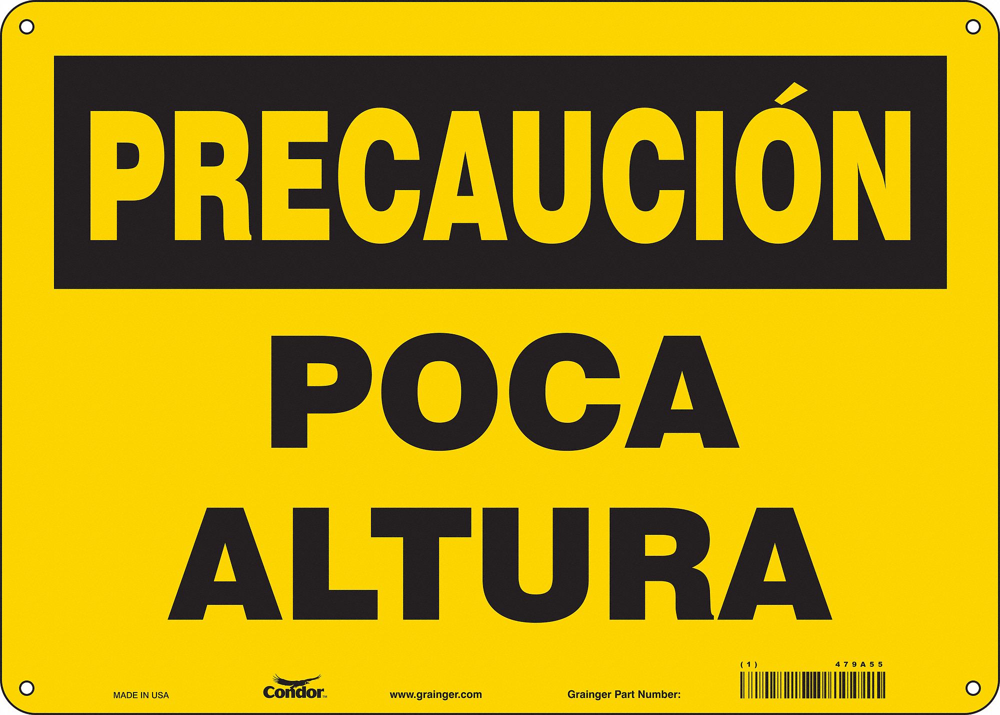 Safety Sign, 10 in x 14 in, Polyethylene