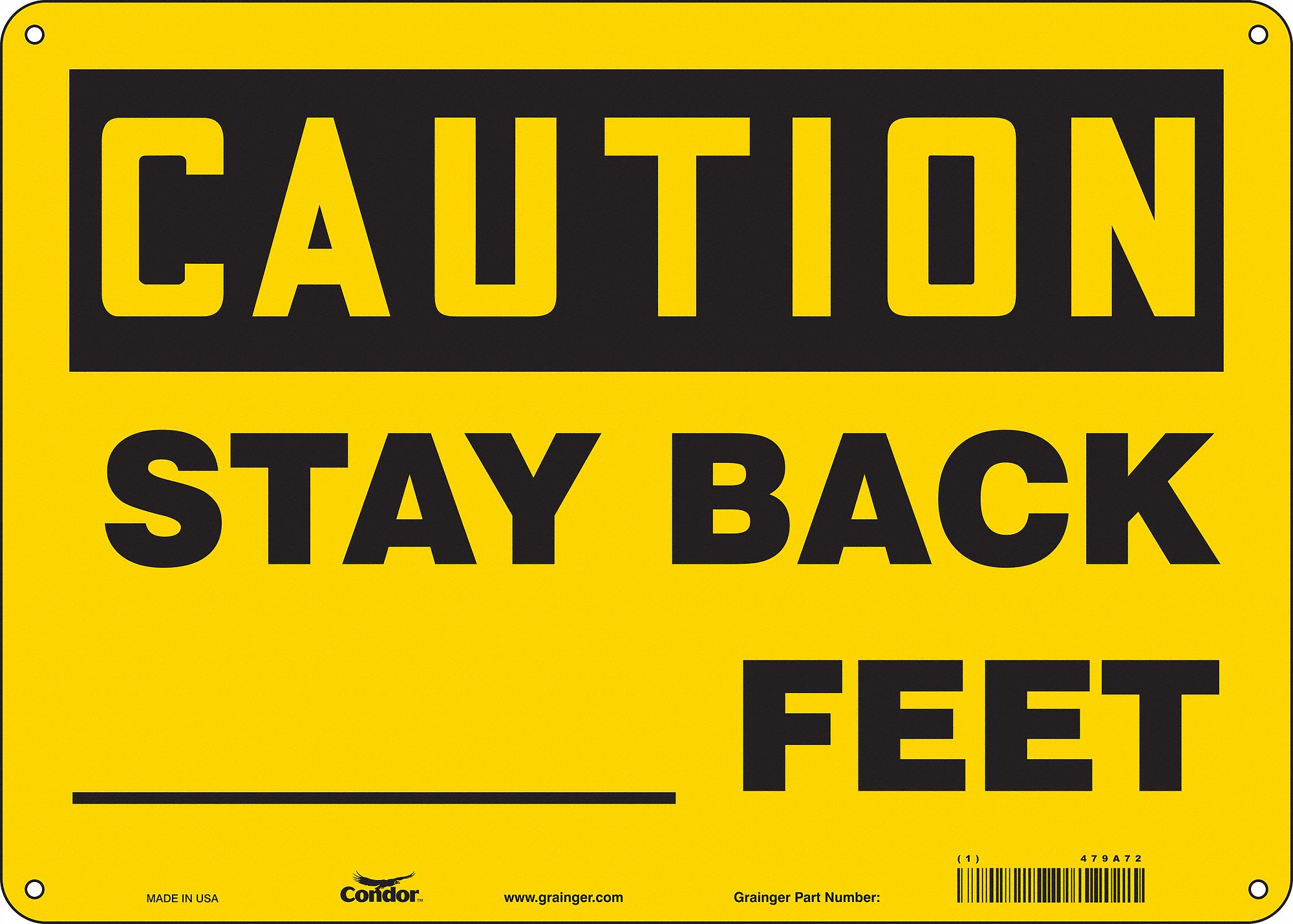 Safety Sign: Aluminum, Mounting Holes Sign Mounting, 10 in x 14 in Nominal Sign Size, 0.032 in Thick