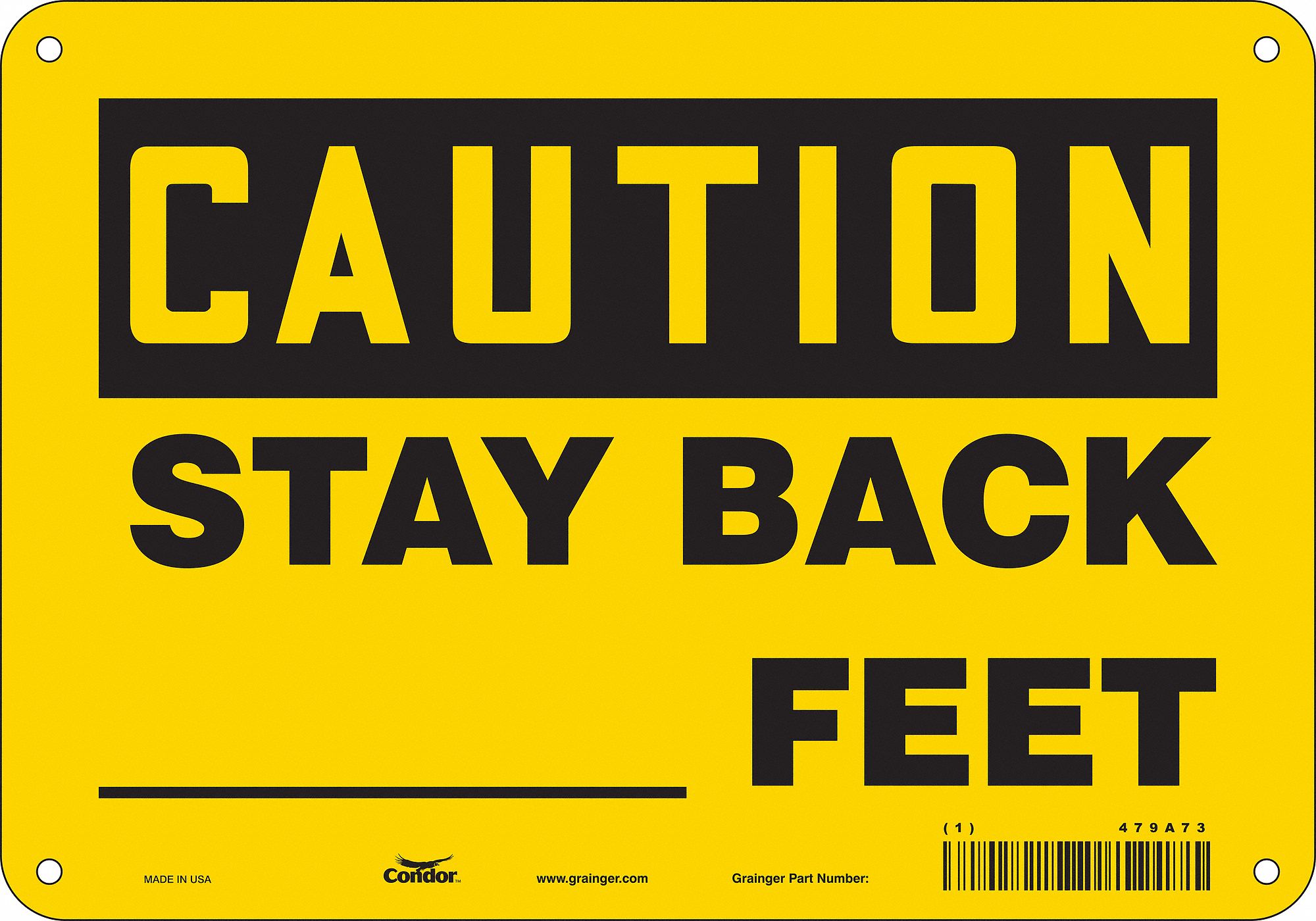 Safety Sign: Polyethylene, Mounting Holes Sign Mounting, 7 in x 10 in Nominal Sign Size