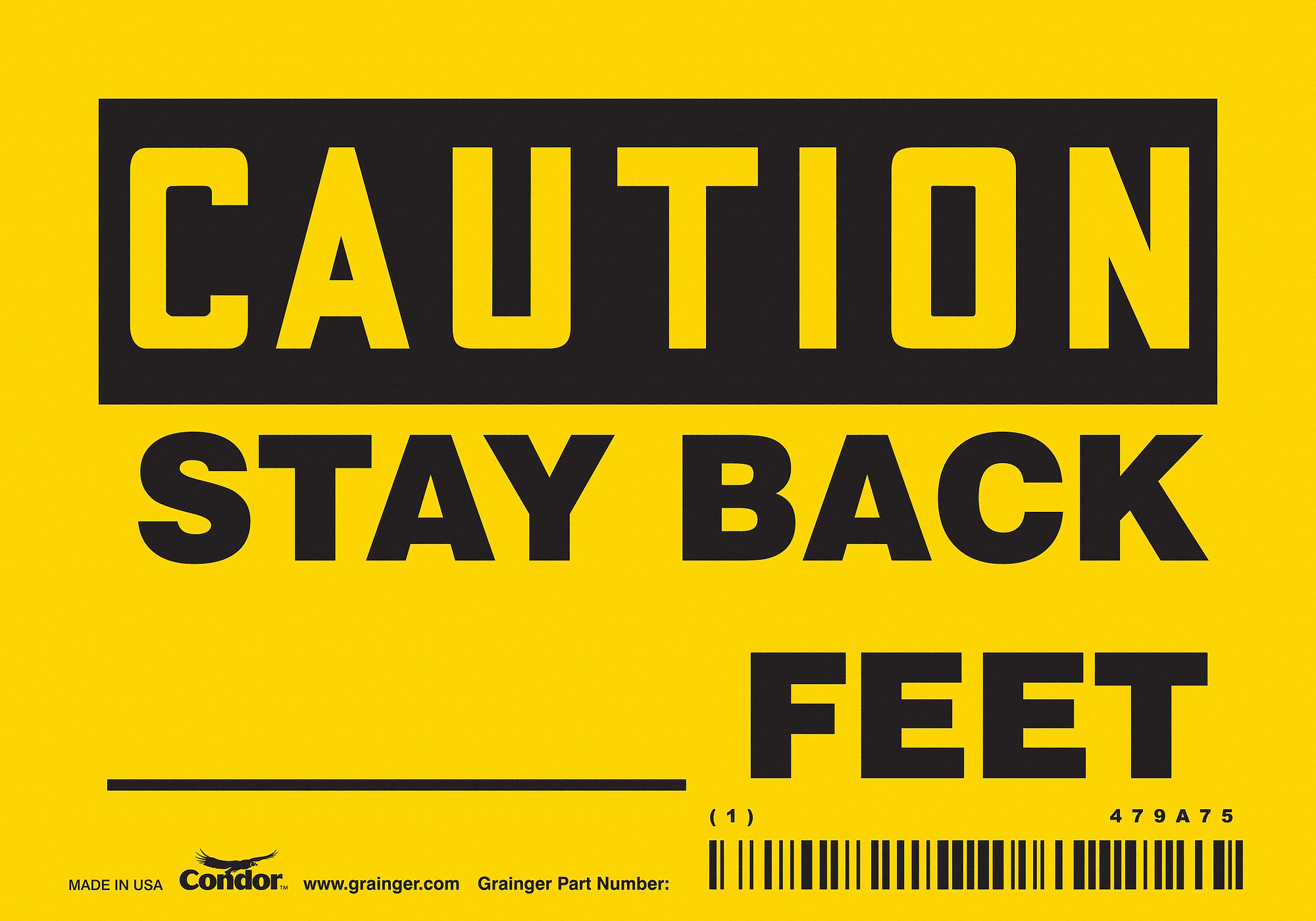 Safety Sign: Vinyl, Adhesive Sign Mounting, 3 1/2 in x 5 in Nominal Sign Size, Not Retroreflective