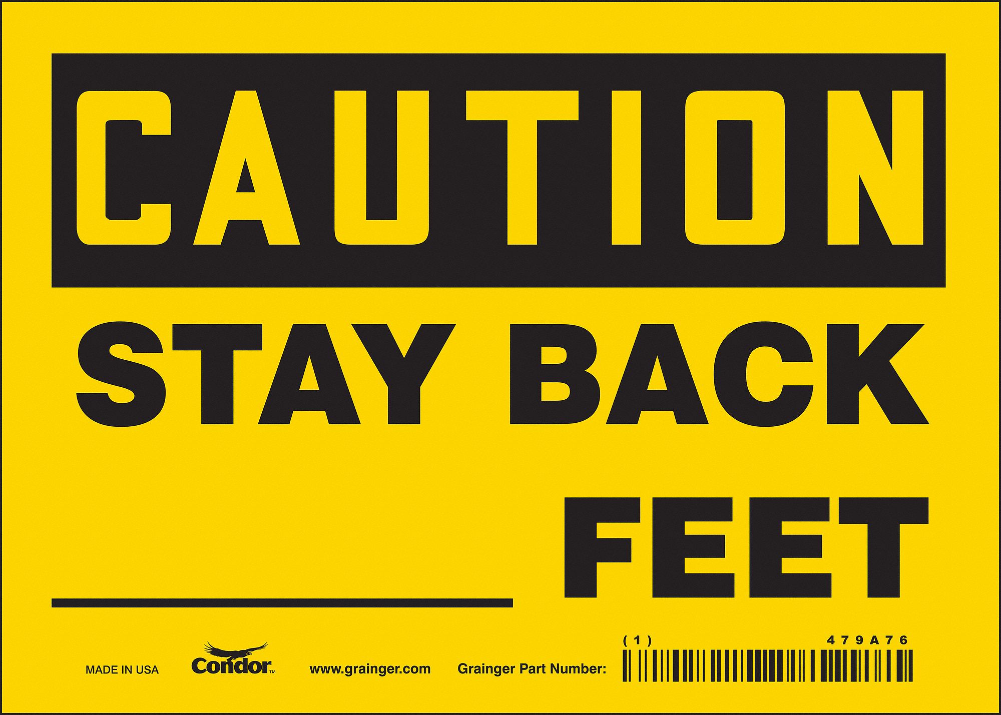 Safety Sign: Vinyl, Adhesive Sign Mounting, 5 in x 7 in Nominal Sign Size, Not Retroreflective