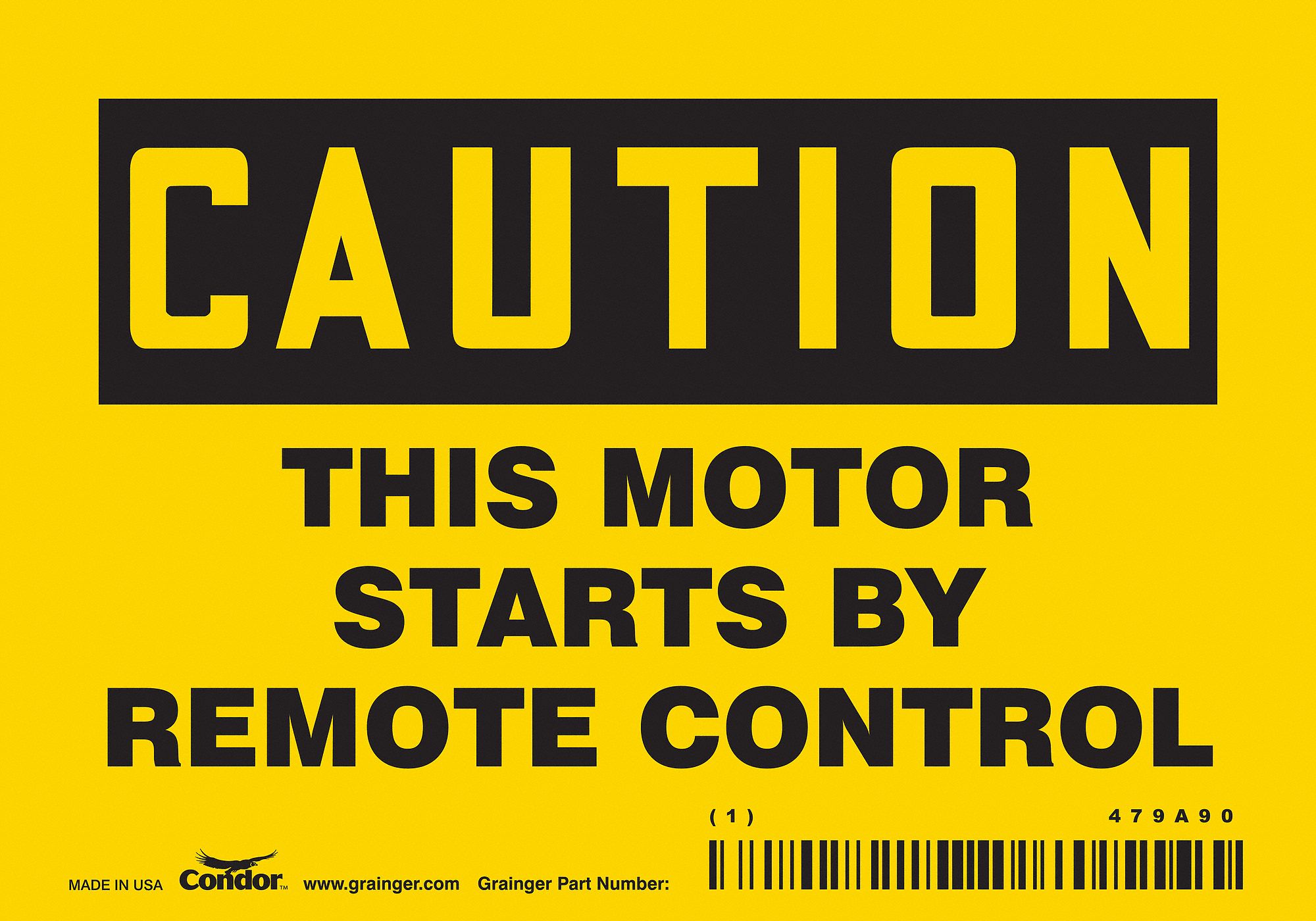 Safety Sign: Vinyl, Adhesive Sign Mounting, 3 1/2 in x 5 in Nominal Sign Size, Not Retroreflective