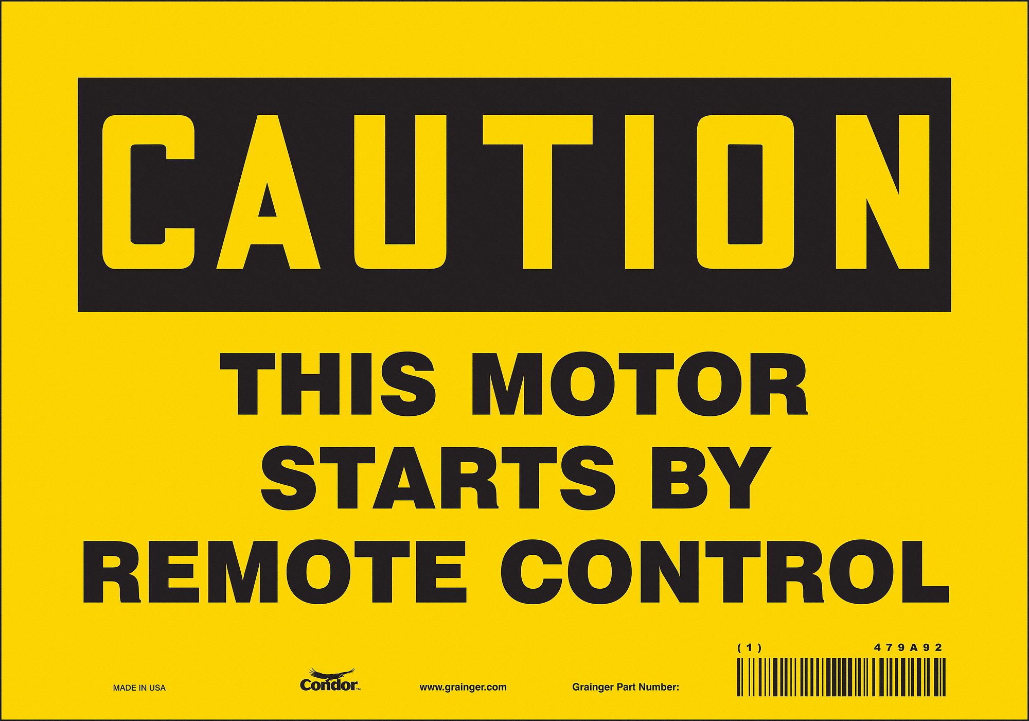 Safety Sign: Vinyl, Adhesive Sign Mounting, 7 in x 10 in Nominal Sign Size, Not Retroreflective