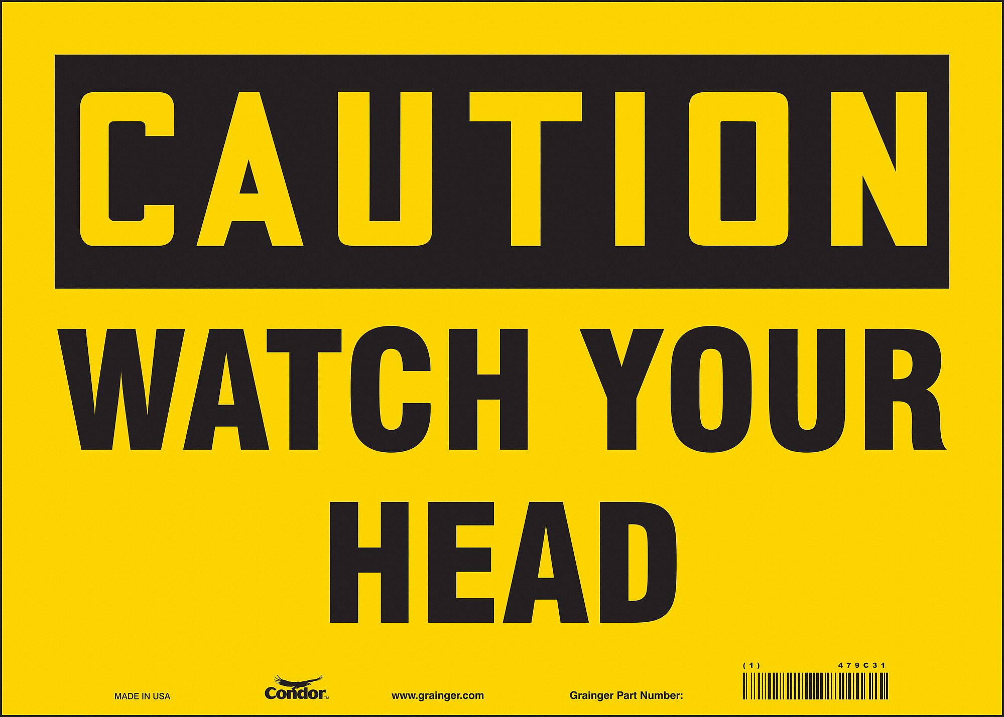 Safety Sign: Vinyl, Adhesive Sign Mounting, 10 in x 14 in Nominal Sign Size, Not Retroreflective