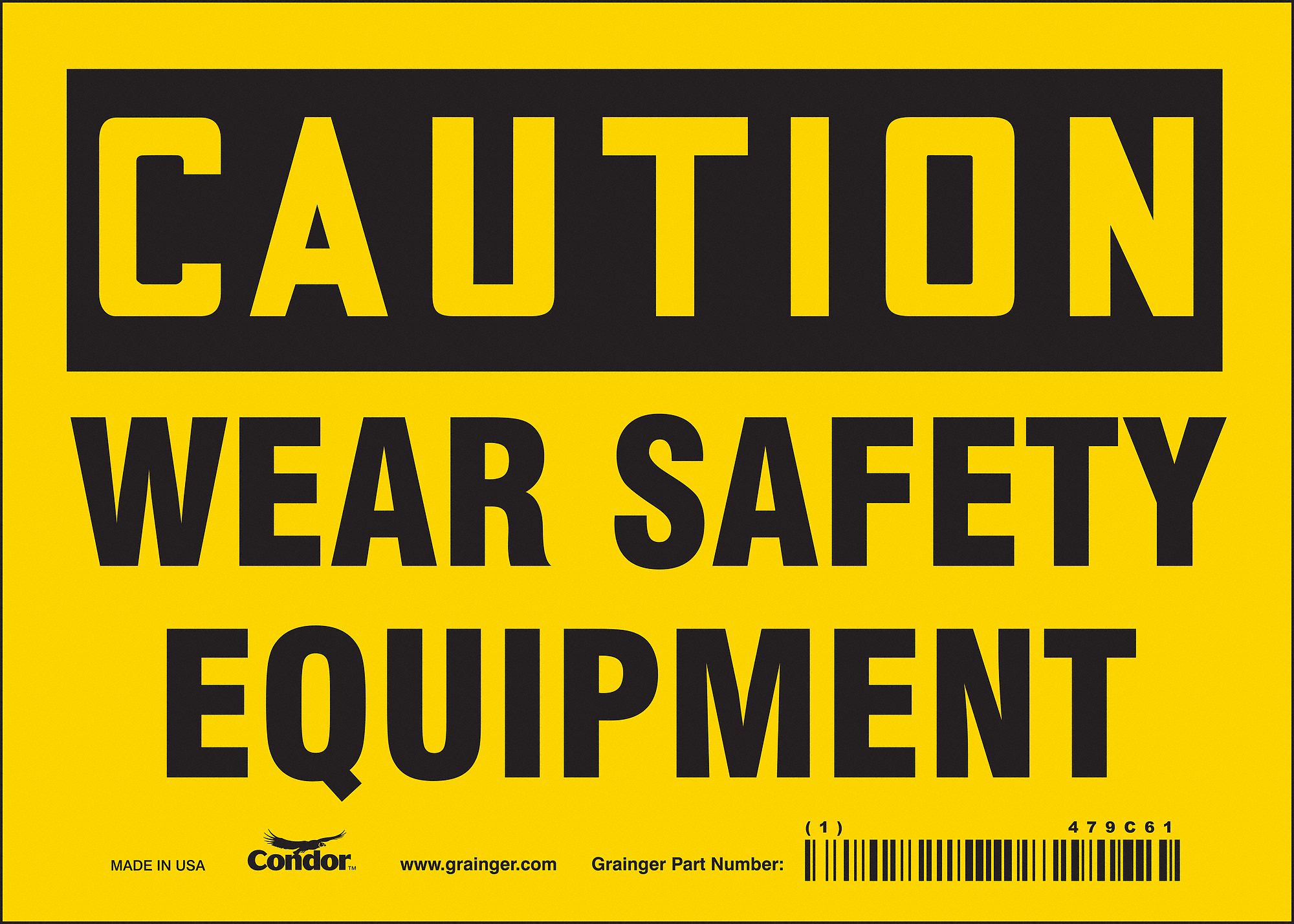 Safety Sign: Vinyl, Adhesive Sign Mounting, 5 in x 7 in Nominal Sign Size, Not Retroreflective, Wall