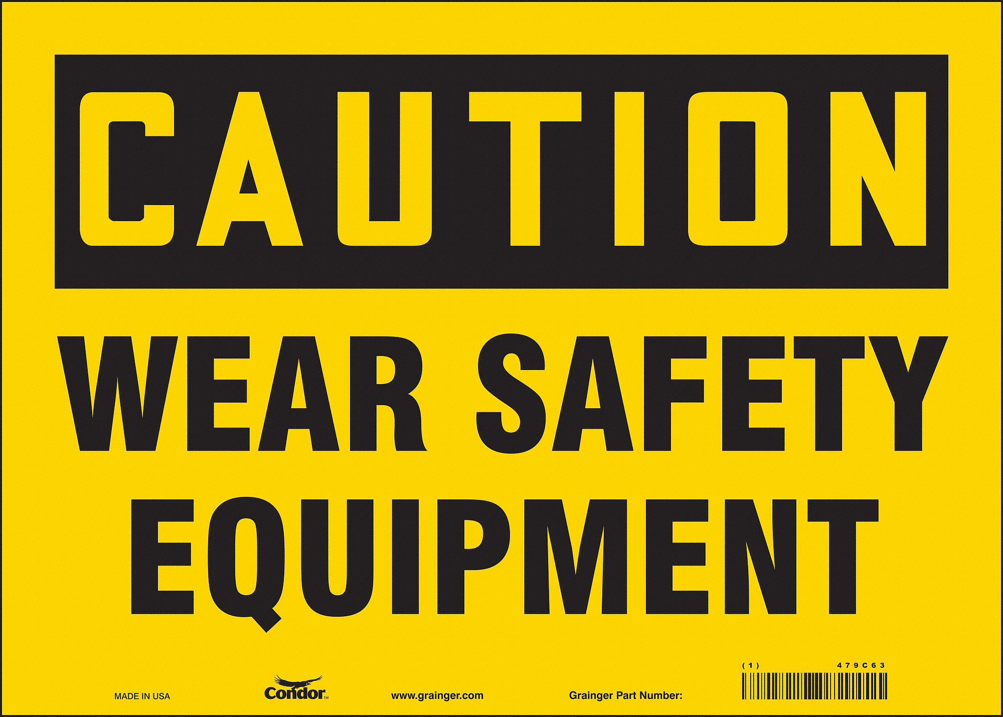 Safety Sign: Vinyl, Adhesive Sign Mounting, 10 in x 14 in Nominal Sign Size, Not Retroreflective