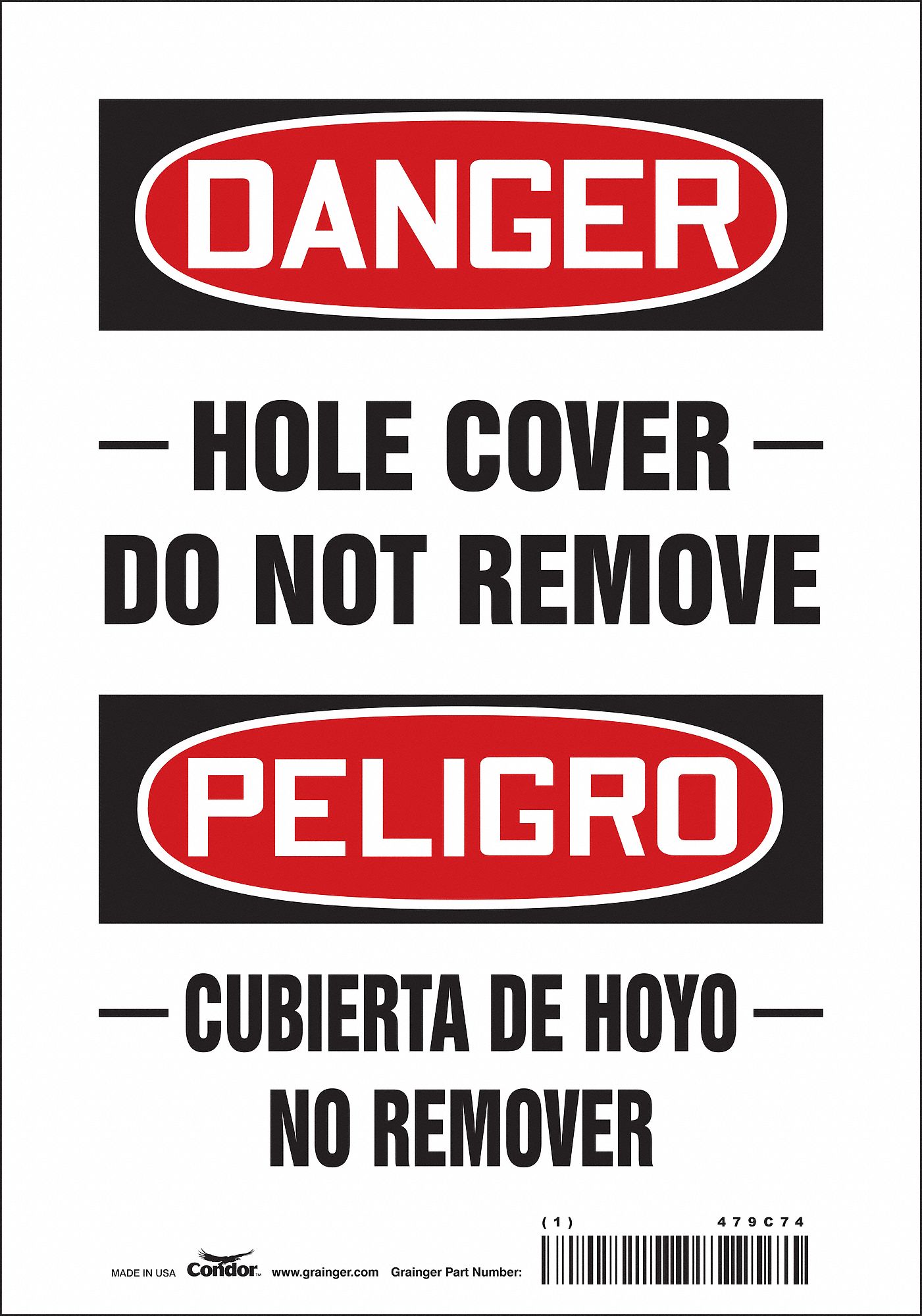 Vinyl, Adhesive Sign Mounting, Safety Sign 479C74479C74 Grainger