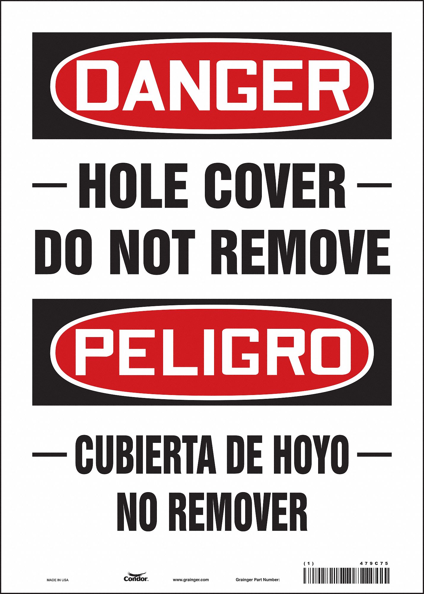 Safety Sign: Vinyl, Adhesive Sign Mounting, 14 in x 10 in Nominal Sign Size, Not Retroreflective