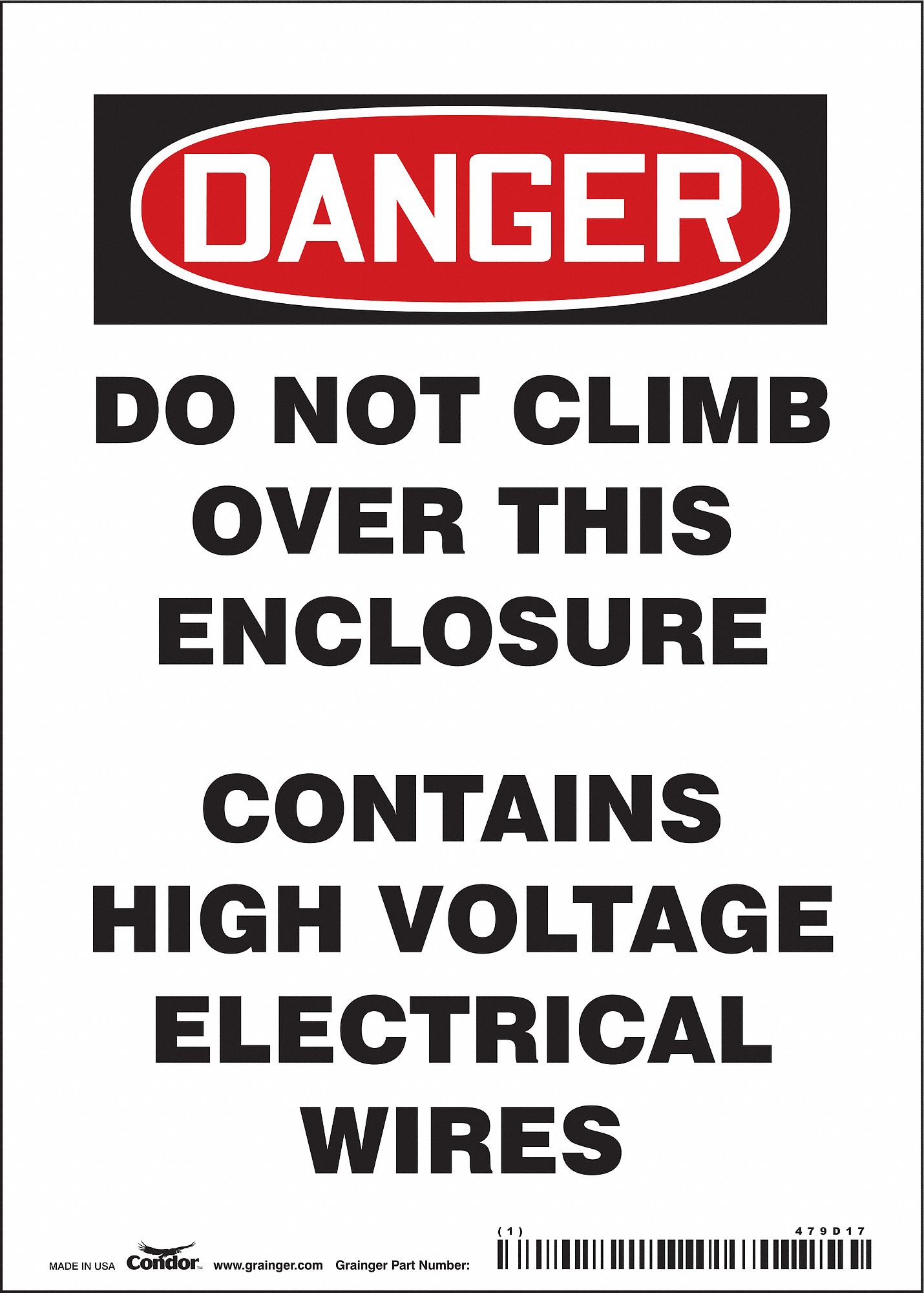 Safety Sign: Vinyl, Adhesive Sign Mounting, 7 in x 5 in Nominal Sign Size, Not Retroreflective