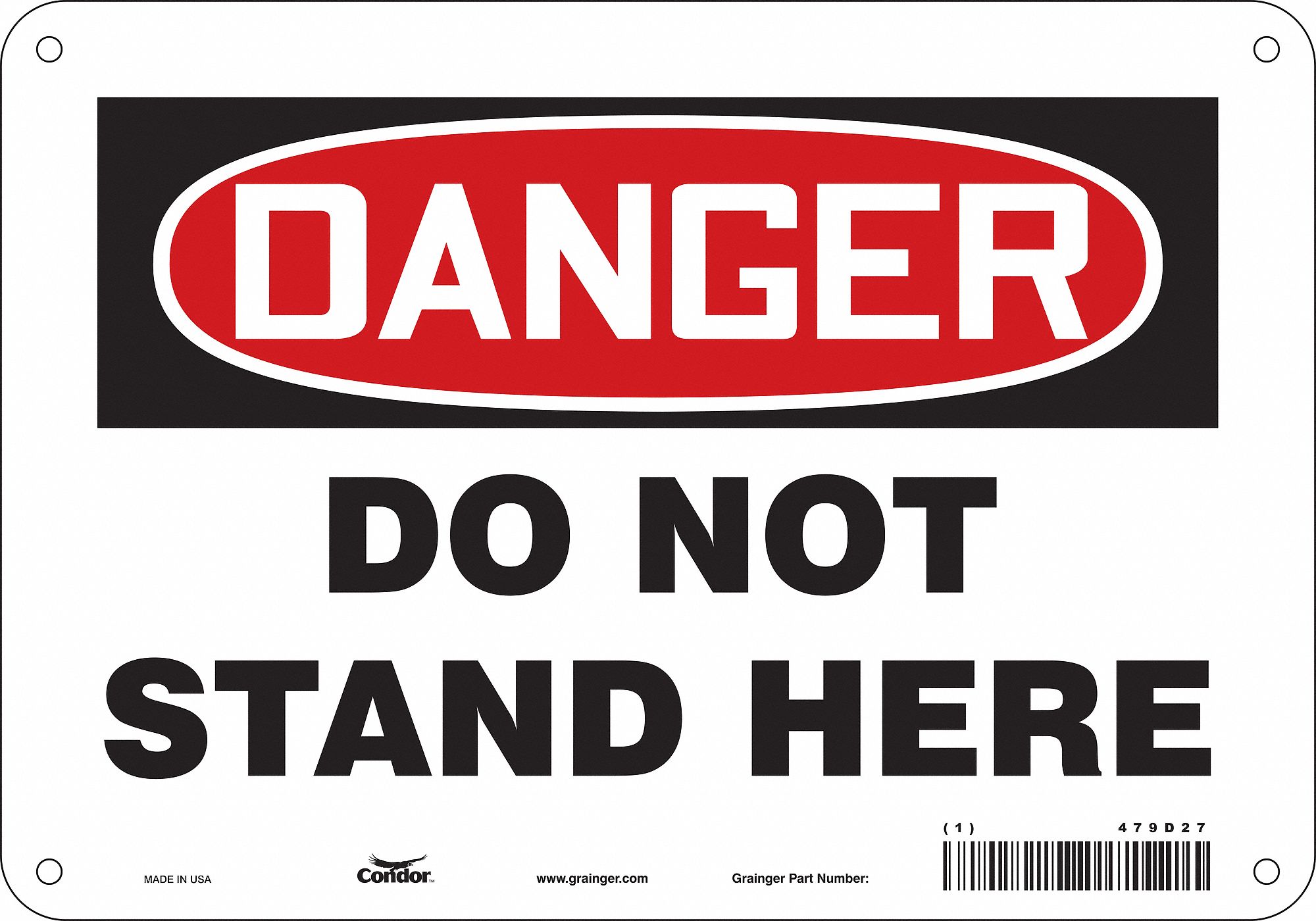 Safety Sign, 7 in x 10 in, Aluminum